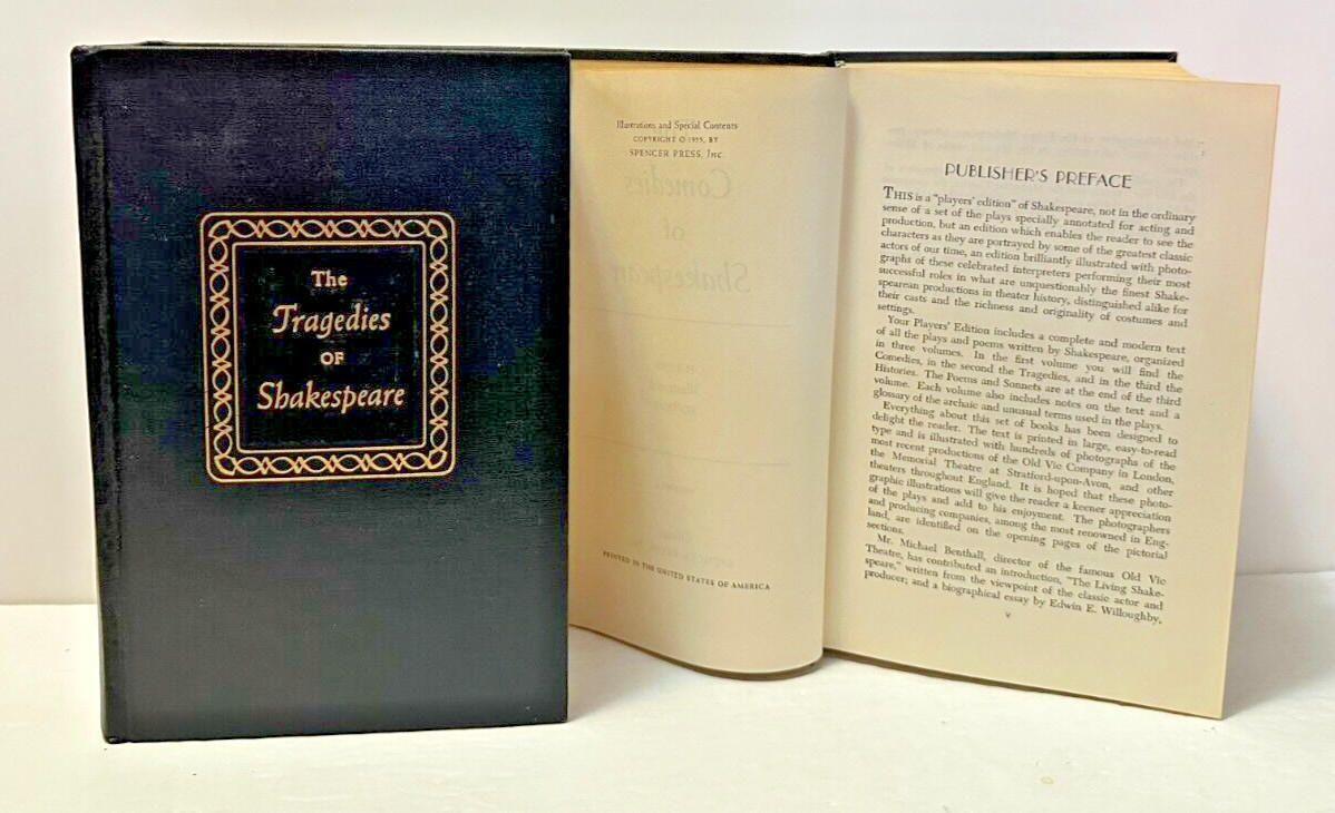Shakespeare Comedies, Tragedies, Histories & Poems, Players Edition 3 Vol 1955