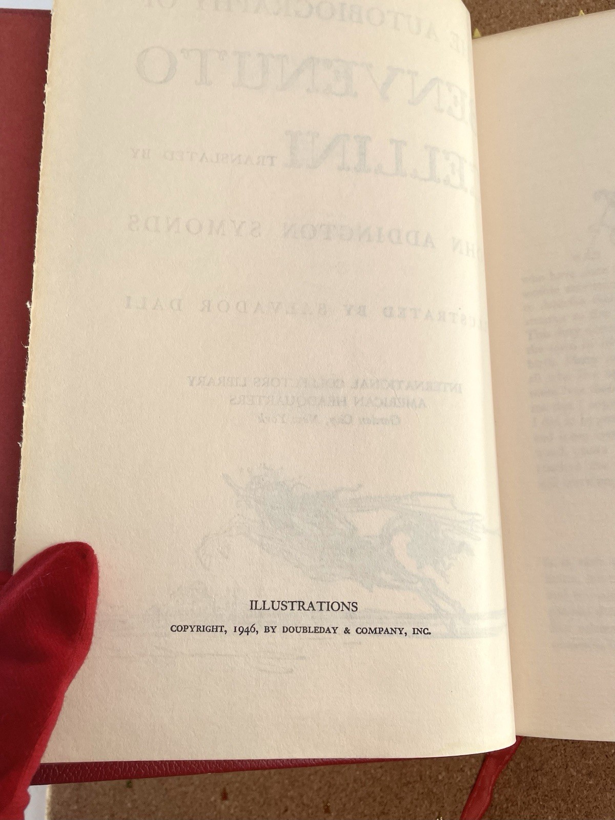 VTG 1946 Illustrated By SALVADOR DALI -The Autobiography Of Benvenuto Cellini HC