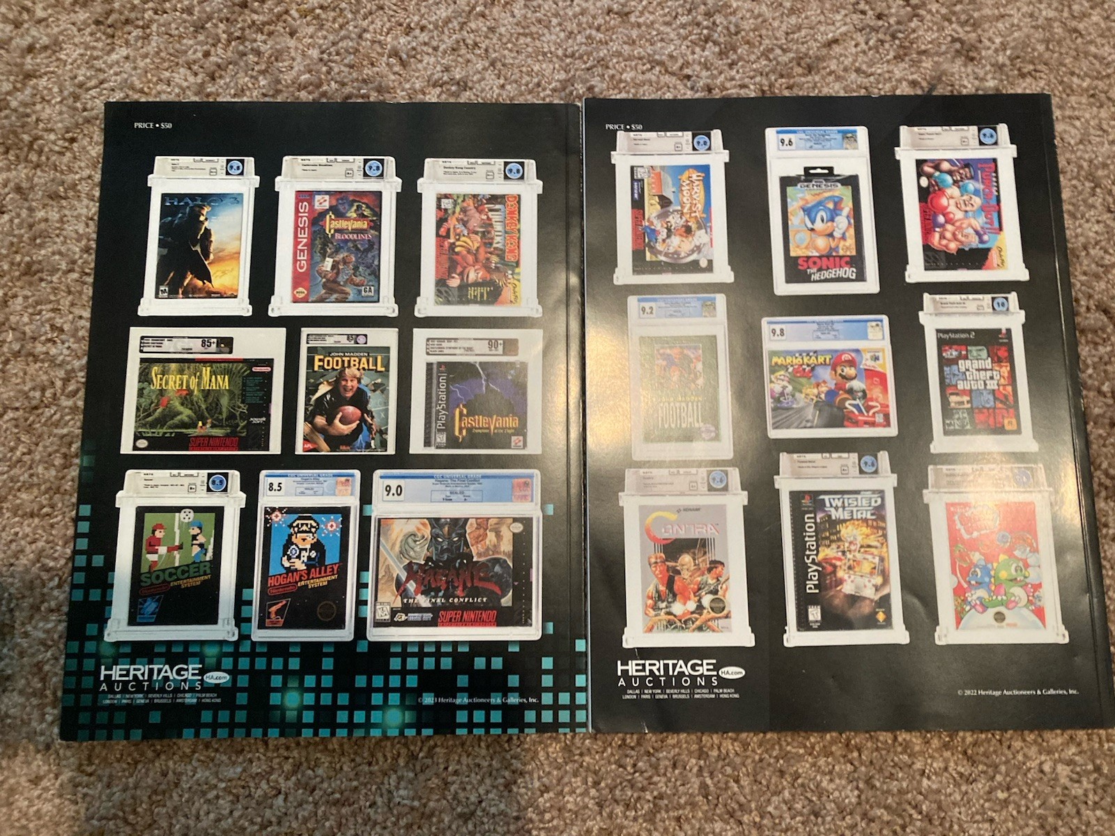 Heritage Auctions Lot Of 2 Video Games Catalog Nes Zelda Mario 300 Pages Wata