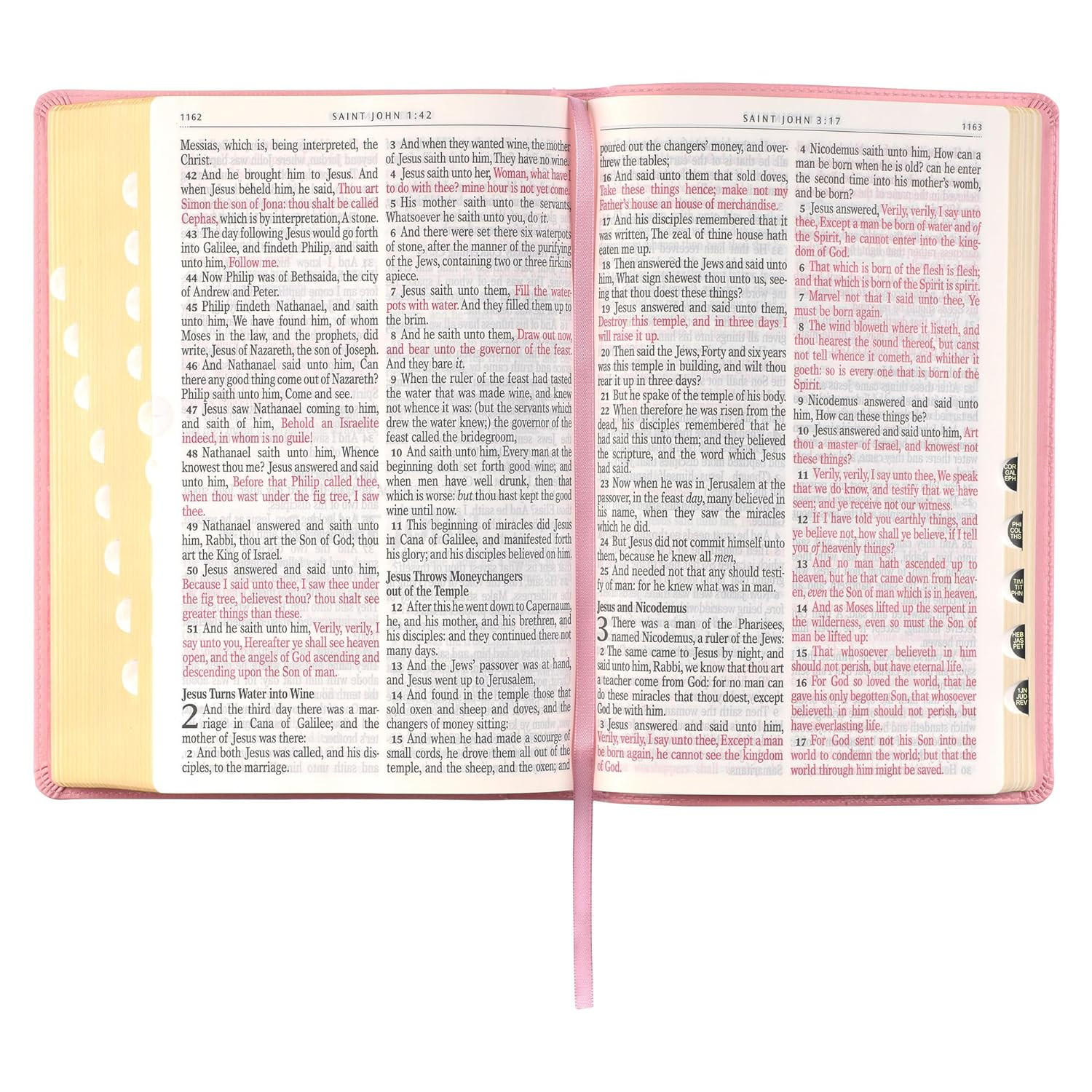KJV Holy Bible, Giant Print Full-Size Faux Leather Red Letter Edition – Thumb In