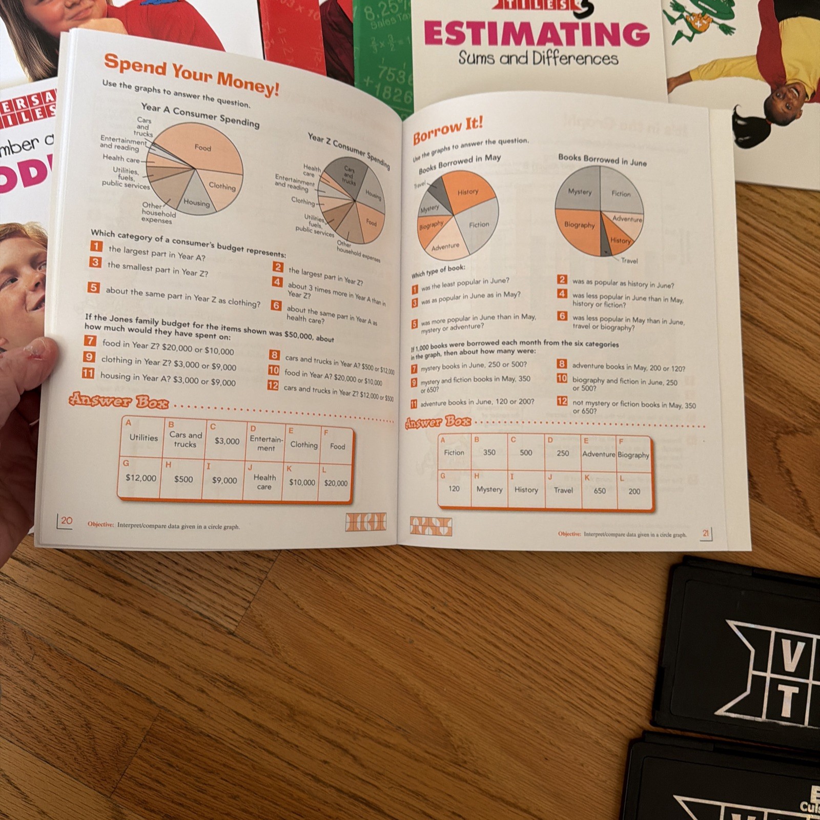Versa Tiles Math Level 5 – 8 Books & 2 Tile Case Sets Homeschooling Tutoring
