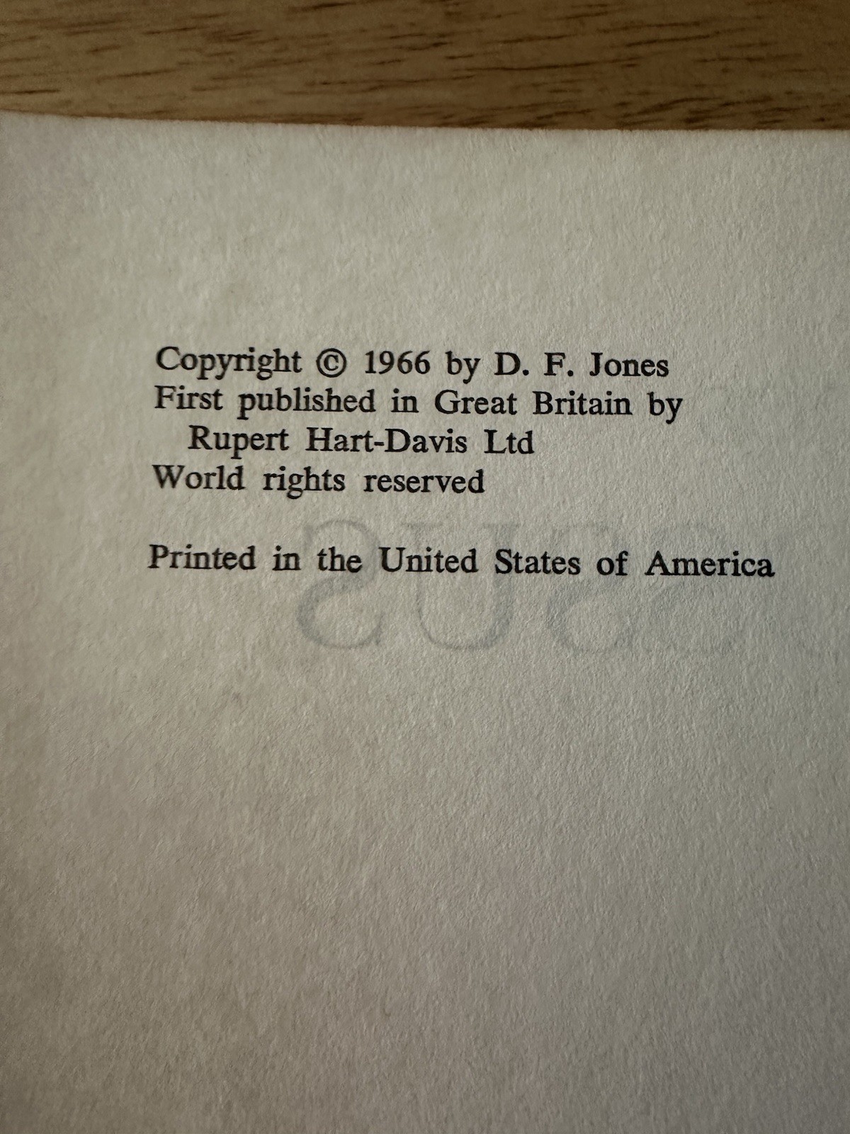 COLOSSUS by D. F. Jones Vintage 1966 HC DJ BCE Book Club Edition Vintage