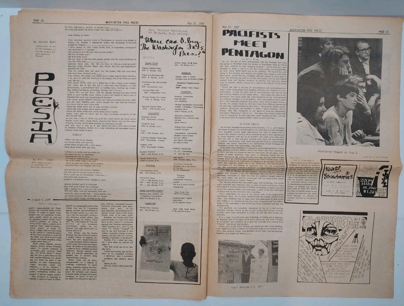 Washington Free Press Vol 2 No 7 May 22 1967 Muhammad Ali Black Power Bill Blum