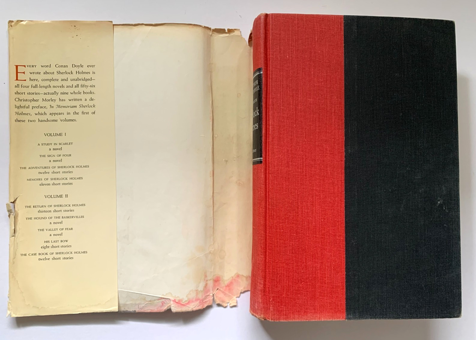 COMPLETE SHERLOCK HOLMES In 2 Handsome Volumes Sir Arthur Conan Doyle HC DJ 1930