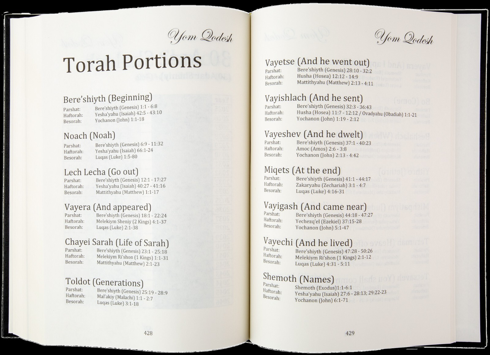 Cepher – Yom Qodesh: Hebraic Calendar