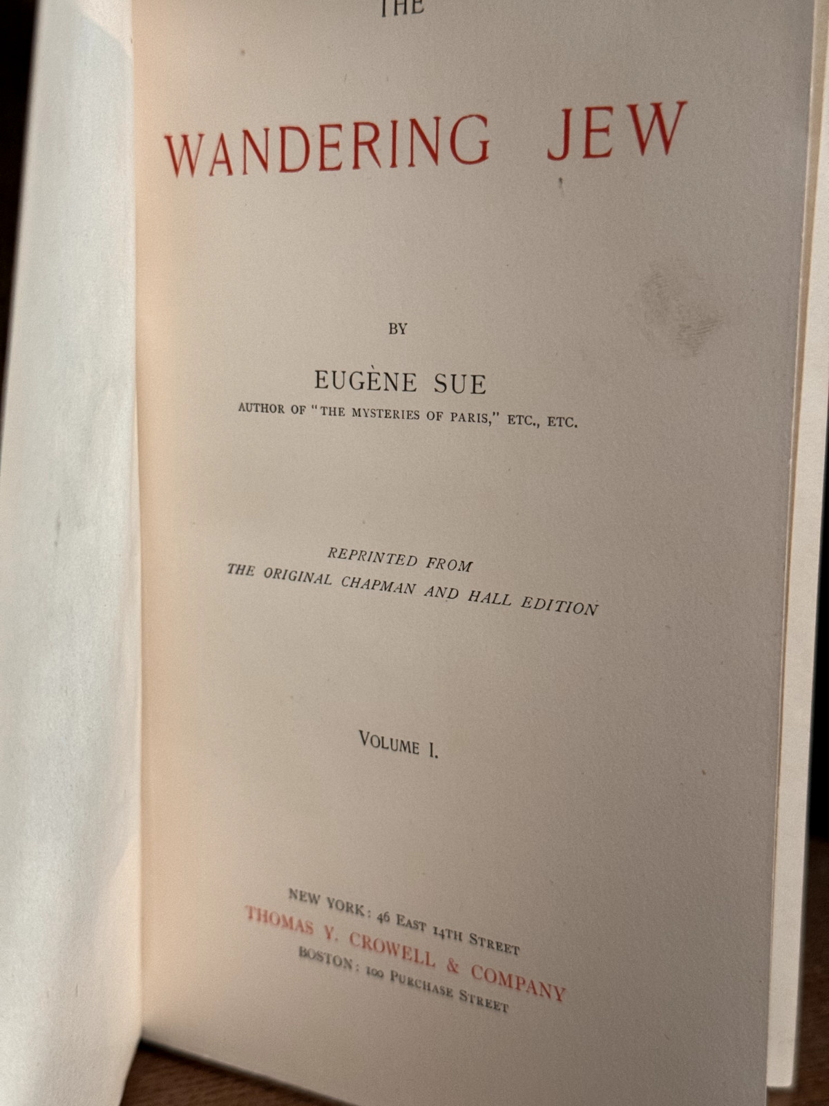 THE WANDERING JEW by Eugene Sue OUT OF PRINT 190? 2 vol Set 1500 pages RARE