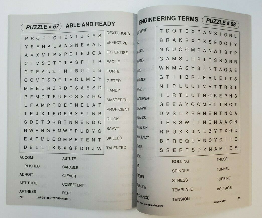 4 New Large Print Word-Finds Puzzle Books Kappa Games Vol #447-450 ~ Search,Hunt