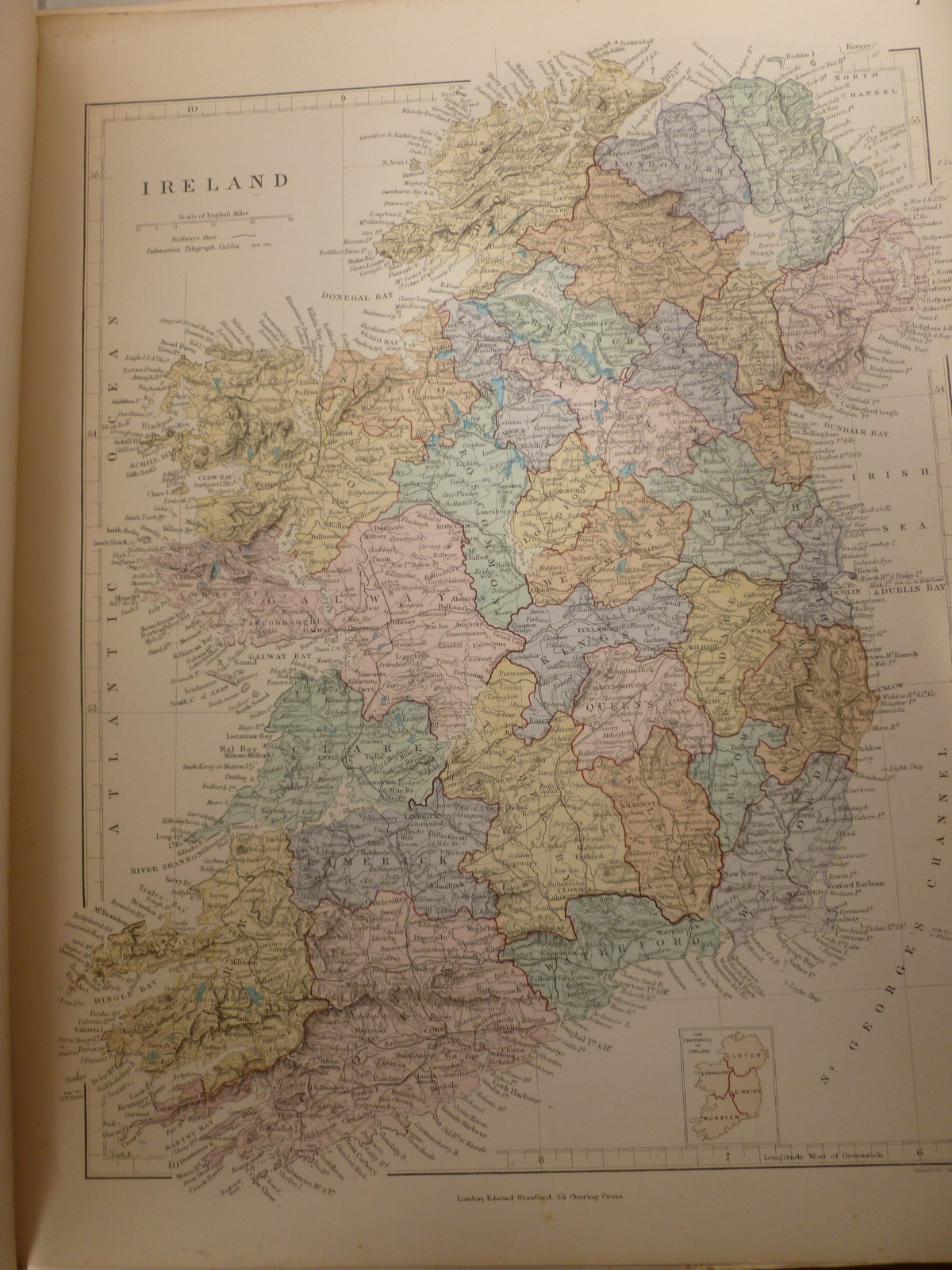 1885 – Stanford’s London Atlas of Universal Geography – 44 Colour Maps -Large HB