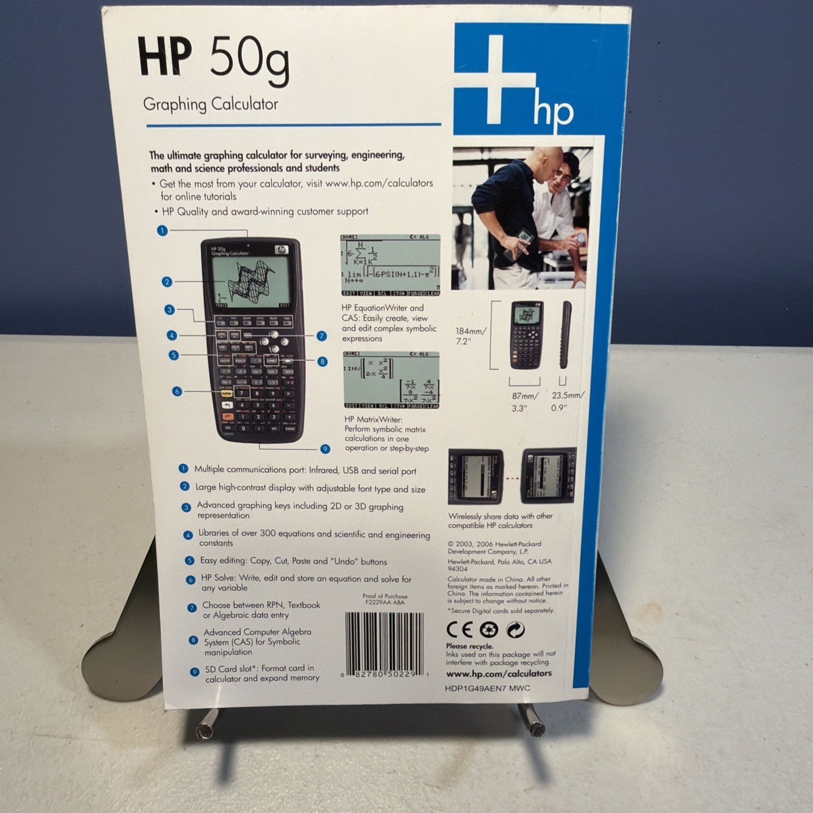 HP 50g Graphing Calculator User’s Manual 2006 Edition 1 by Hewlett Packard – VGC
