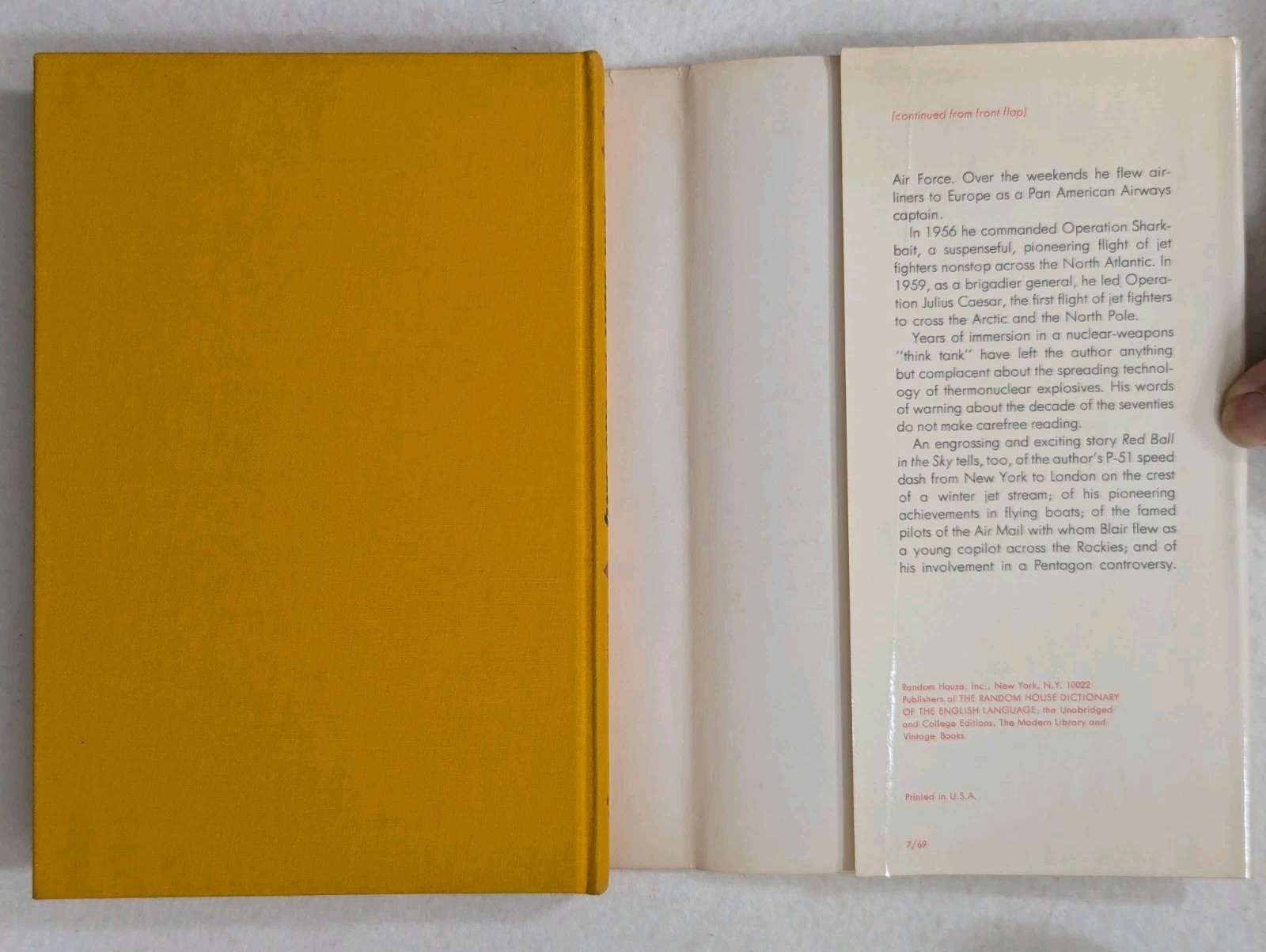 SIGNED Charles F. Blair Red Ball in the Sky 1969 2nd Print Hardcover