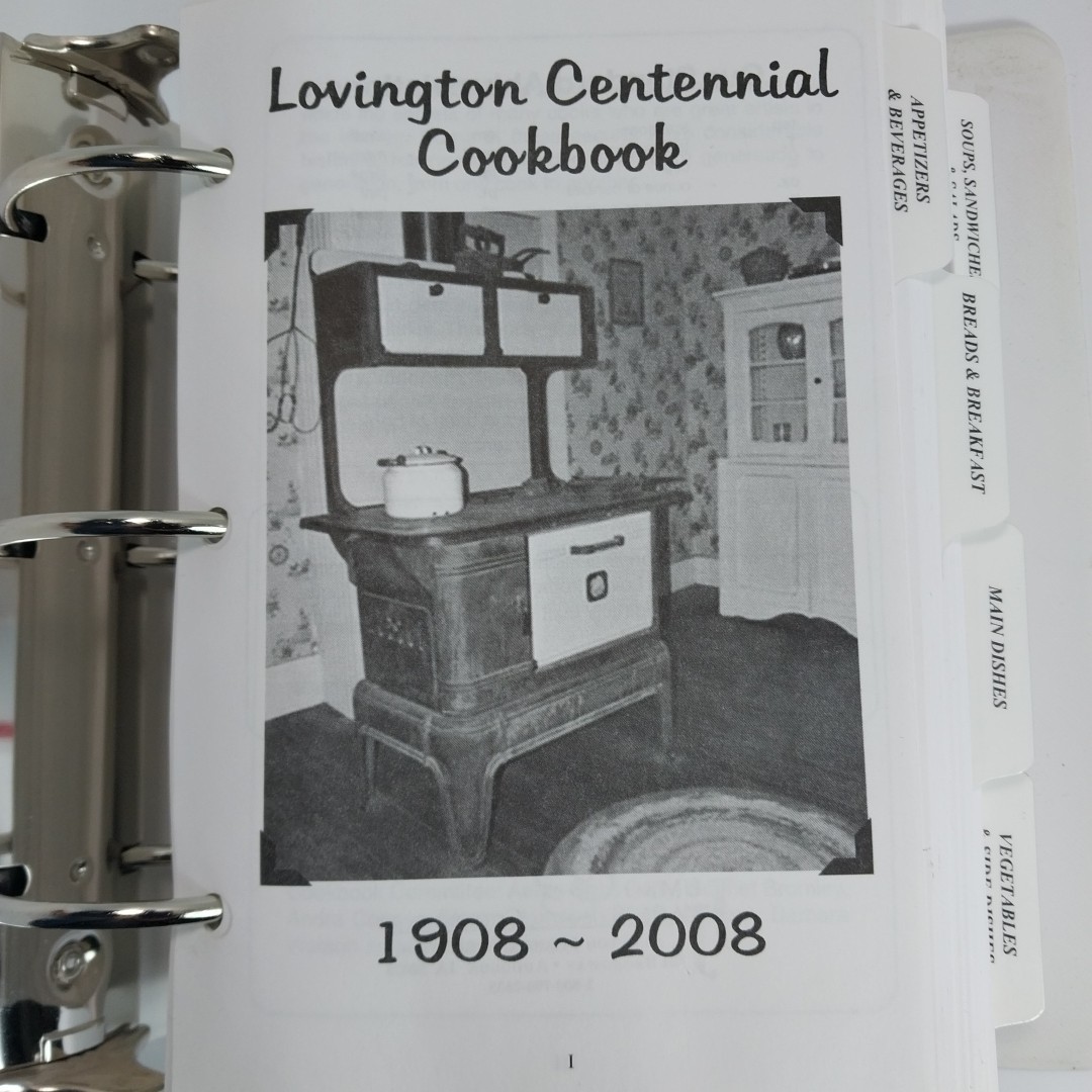 Lovington Centennial Cookbook 900 Pages Loose Leaf Jumbo Jack Cookbooks 2008