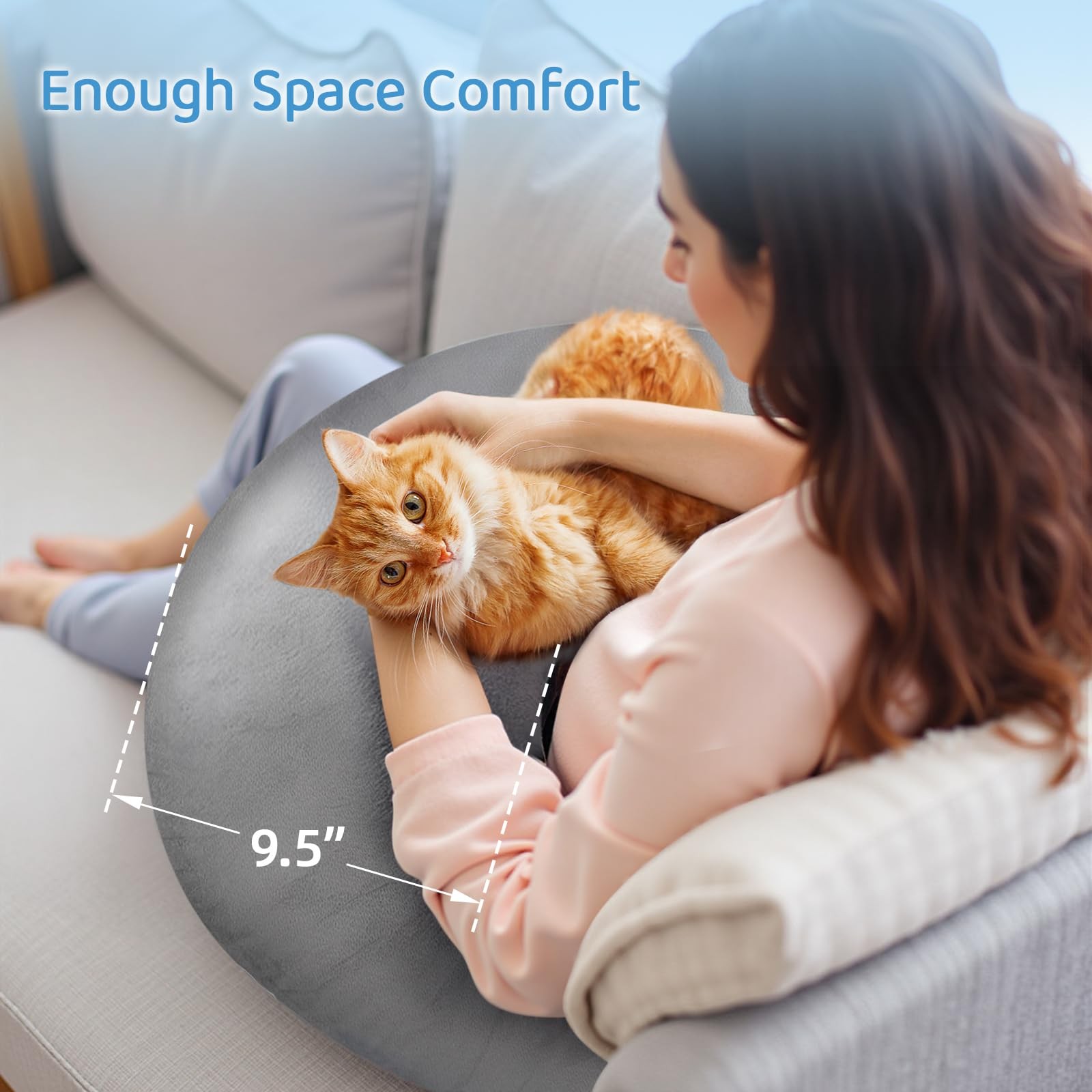 Pyurifai Crochet Pillow for Lap Support – Reading 26*22*9.5 inches, Grey