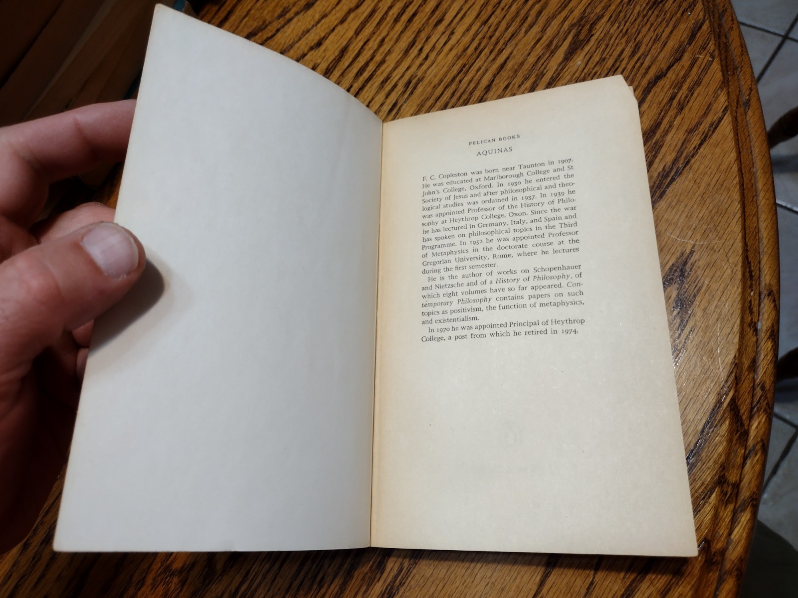 Aquinas A Pelican Original by F.C. Copleston 1975 272 pages Fair to Good Conditi