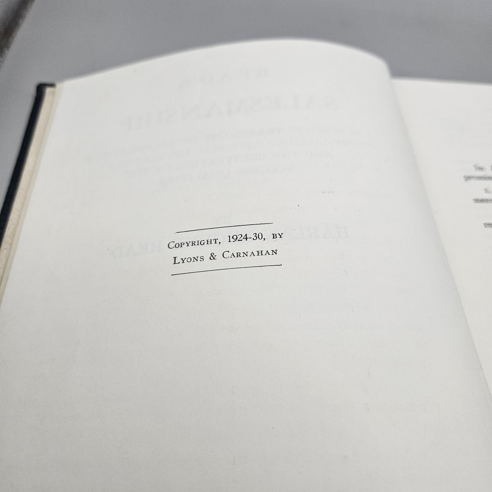 Read’s Salesmanship By Harlan Read 1920s HC Book