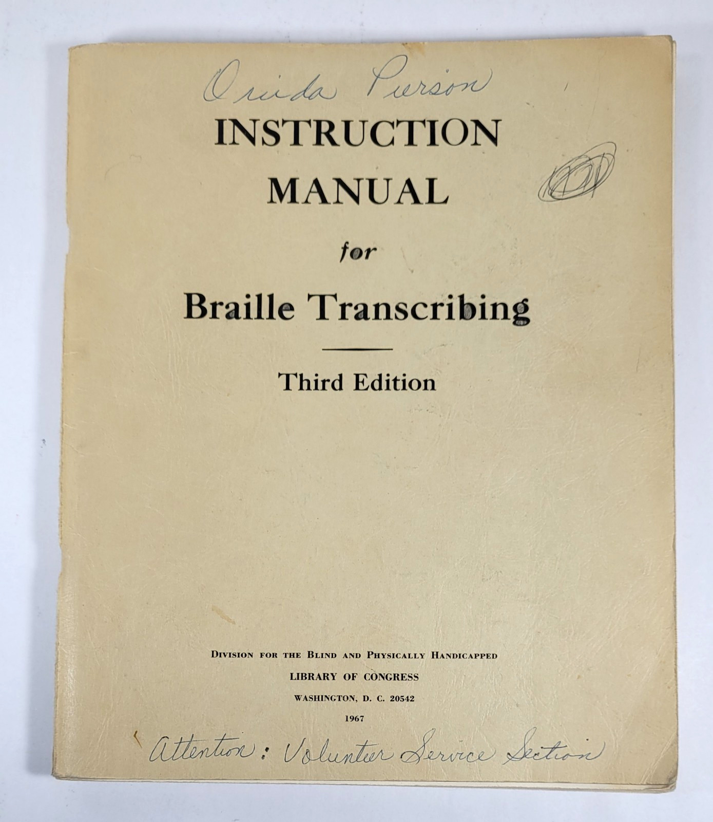 Braille Instruction Manual Lot of 7 Books Manuals Drills Transcribing