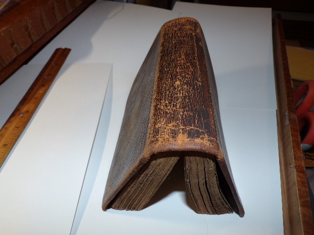 The Holy Bible American Bible Society RARE 1869 Brown Leather Original Tongues