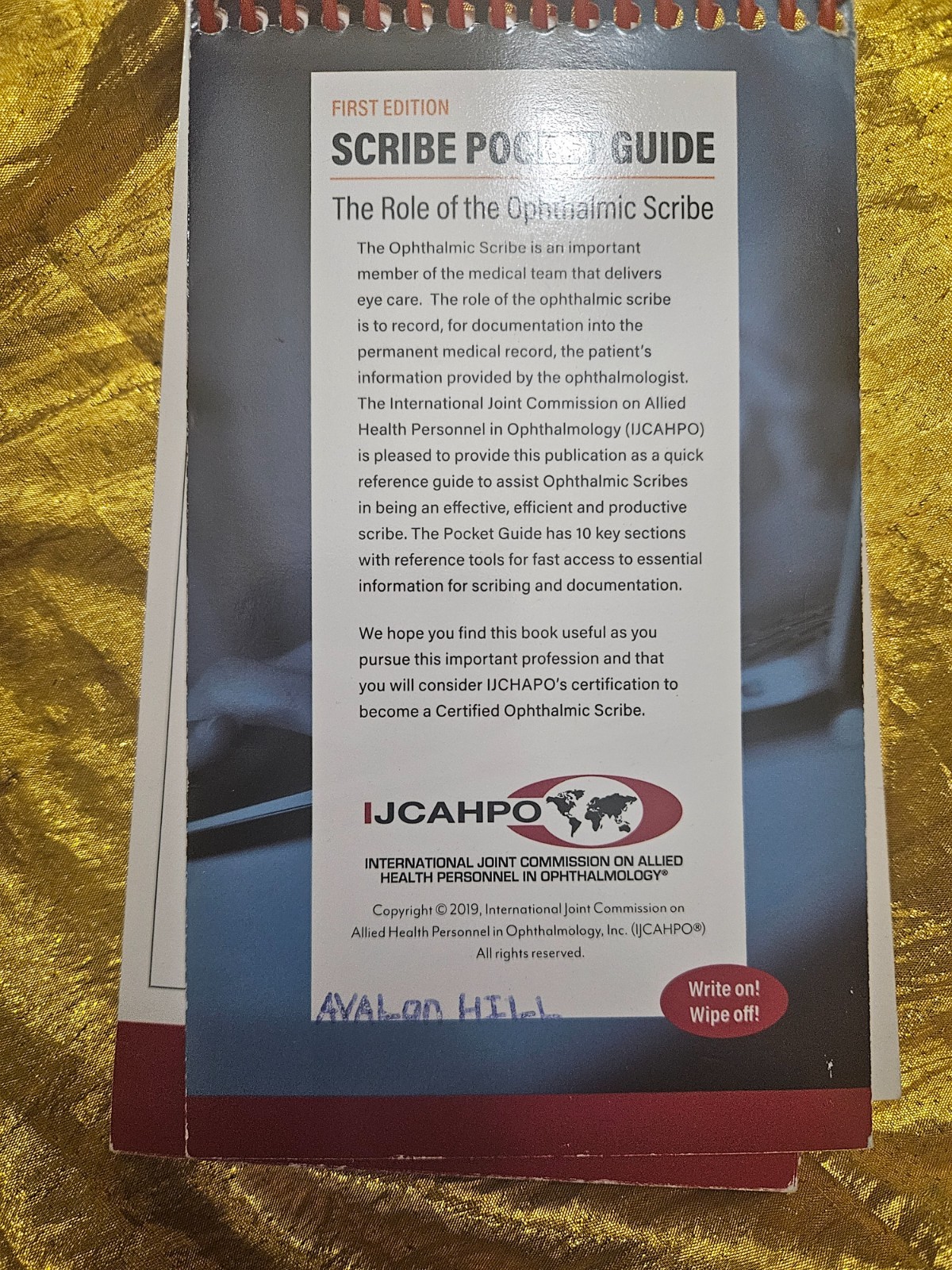 SCRIBE Pocket Guide THE ROLE OF THE OPHTHALMIC SCRIBE First Edition Book (2019)