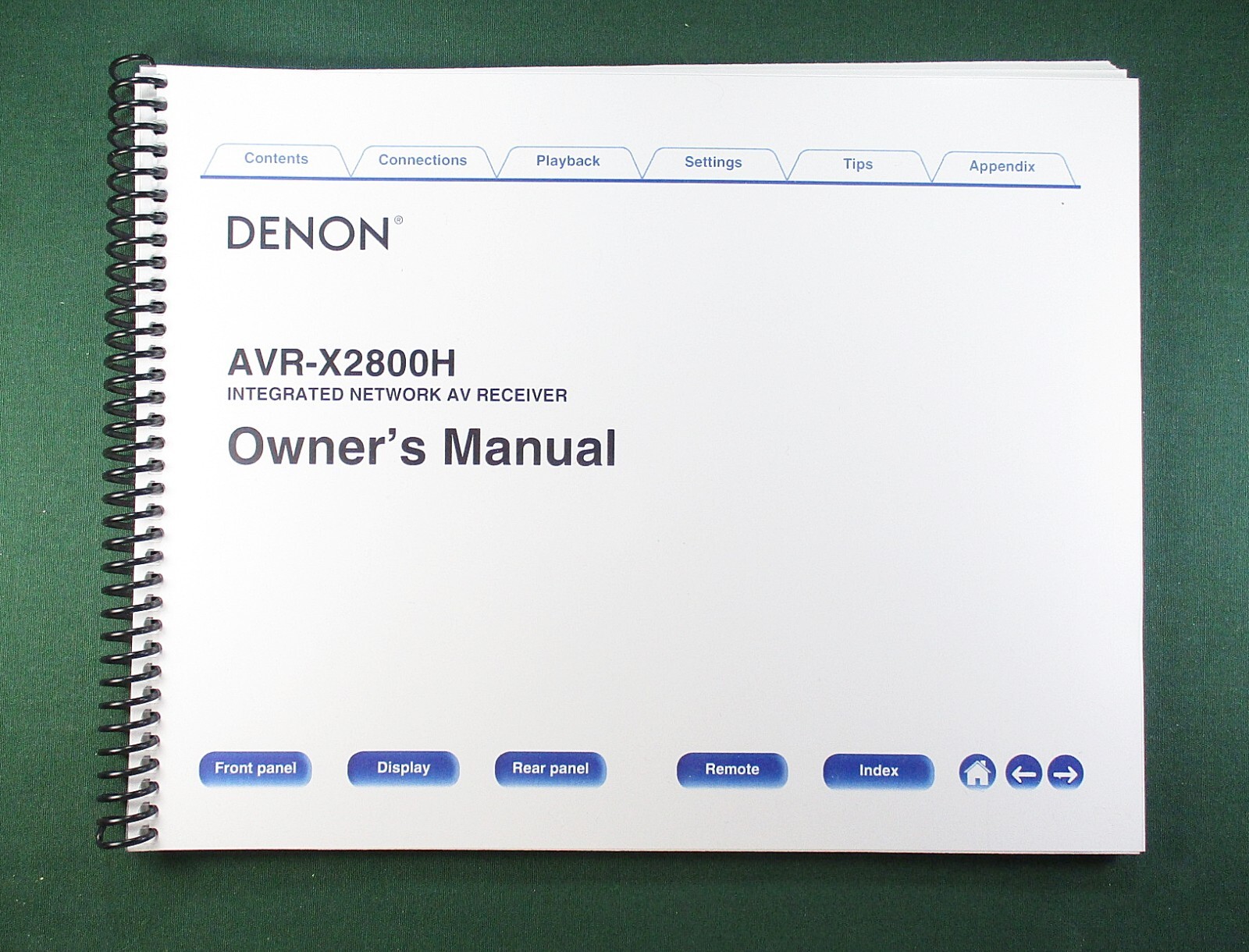 Denon AVR-X2800H Instruction Manual: Full Color 283 Pages & Protective Covers!