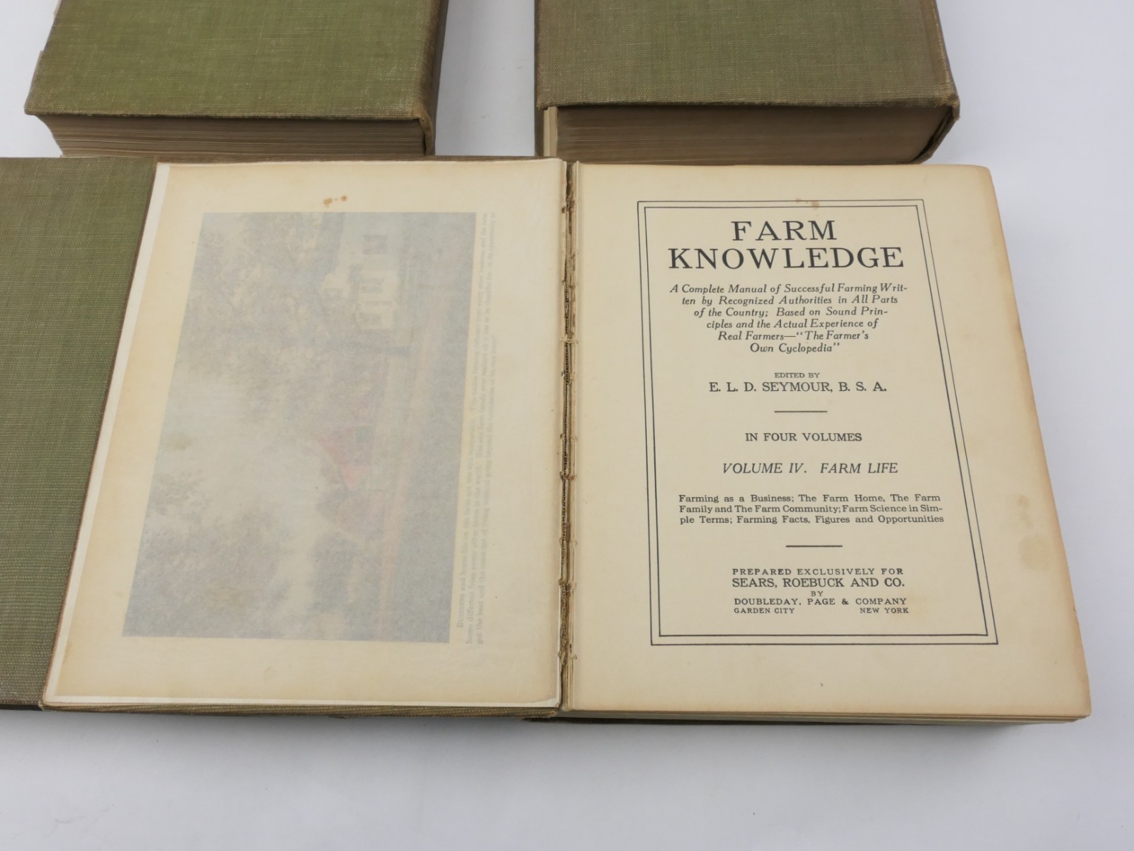 1919 Farm Knowledge 4-Vol Set E.L.D. Seymour Sears Roebuck Agriculture Vintage