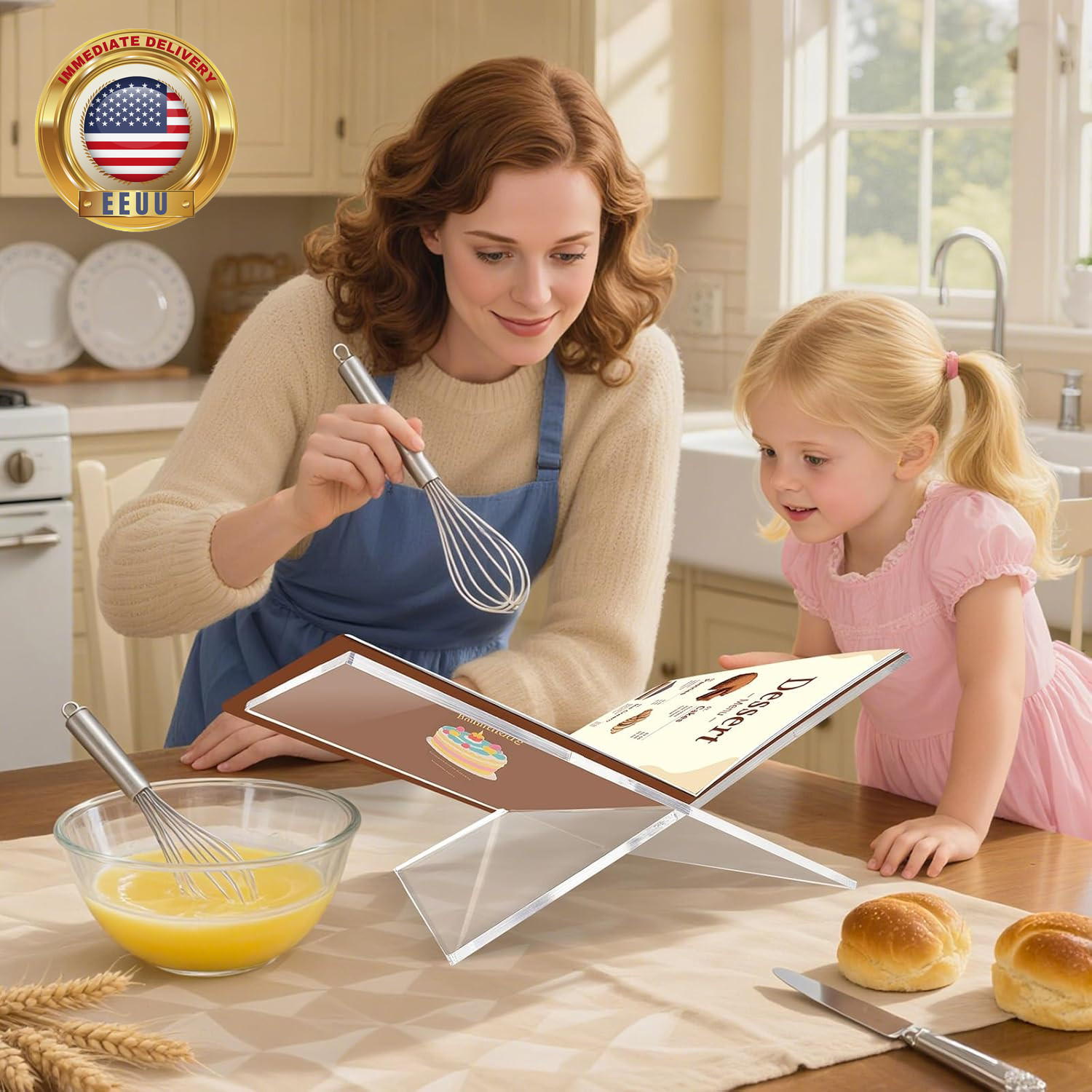 Clear Acrylic Book Stand – Large 12.6 X 6.7 X 5 in Book Holder for Cookbooks, Bi