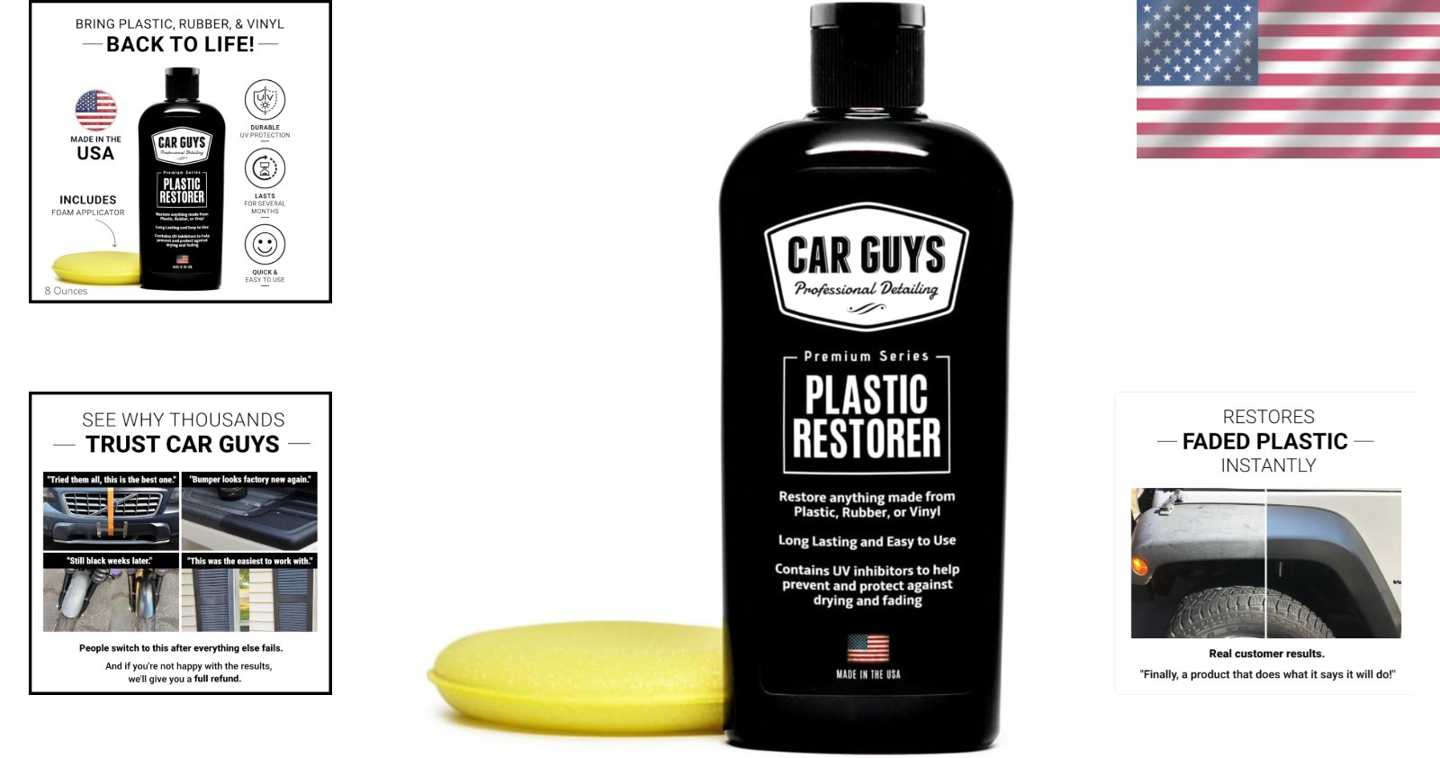 All-Surface Plastic Restorer – 8 Oz Easy Application with Foam Applicator