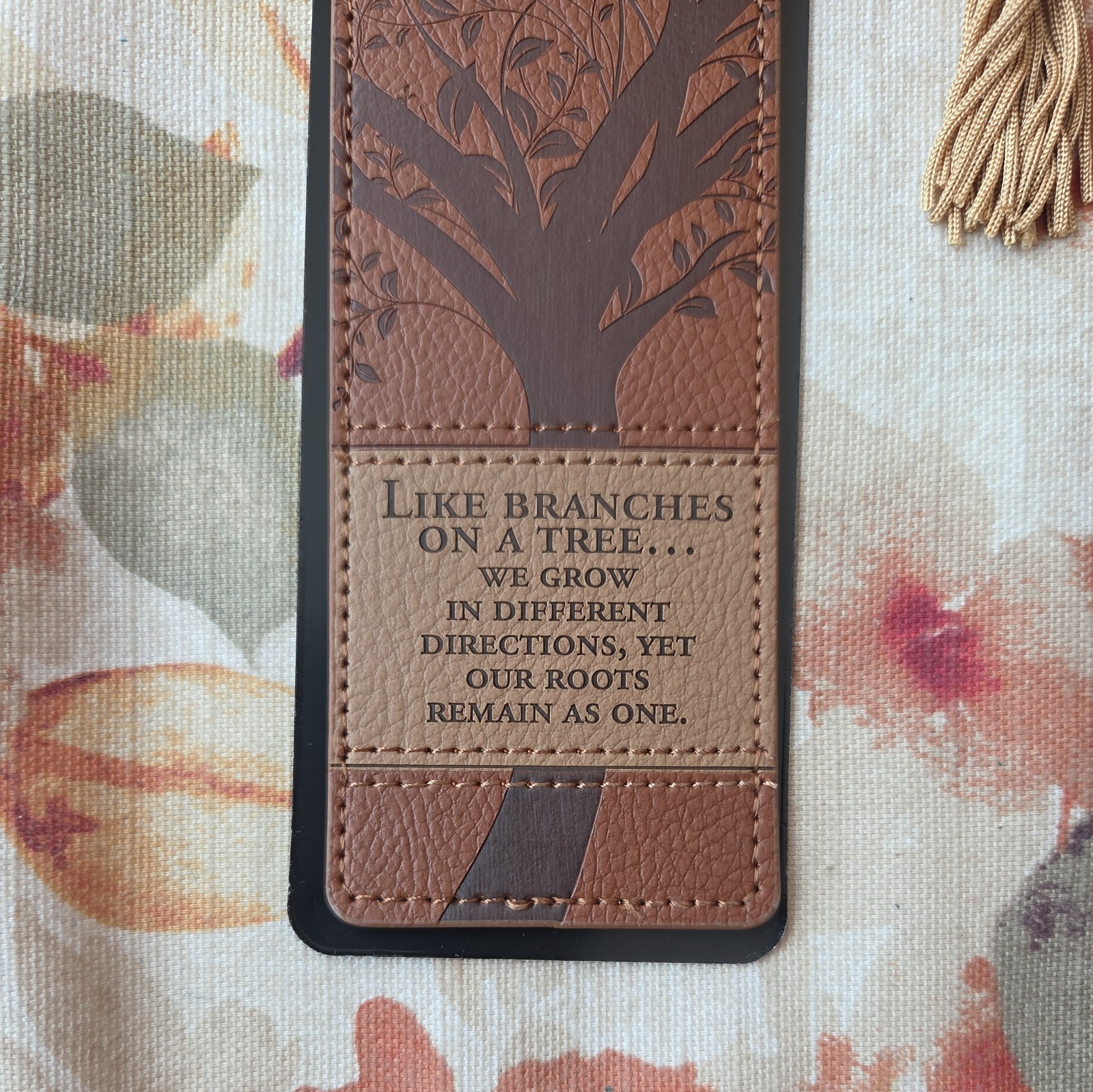 Brown Faux Leather Bookmark 7in x 2.25in