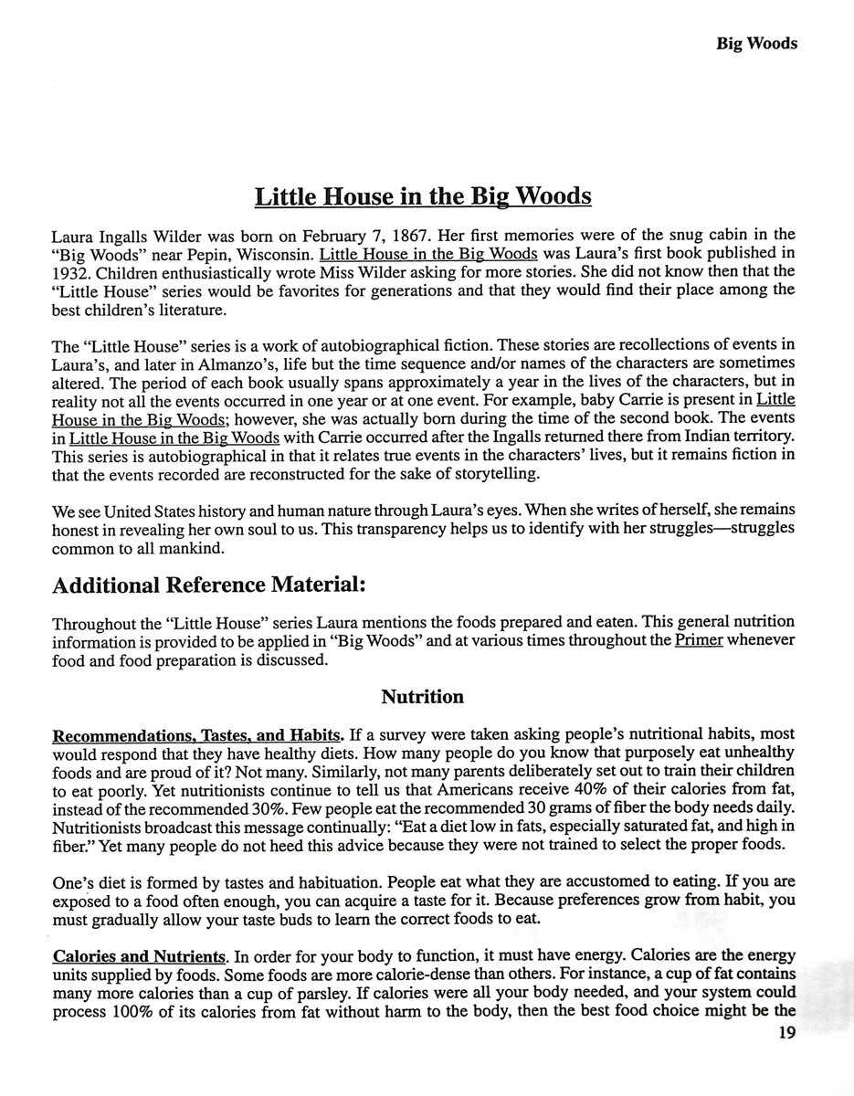The Prairie Primer, Literature Based Unit Study, Little House Prairie