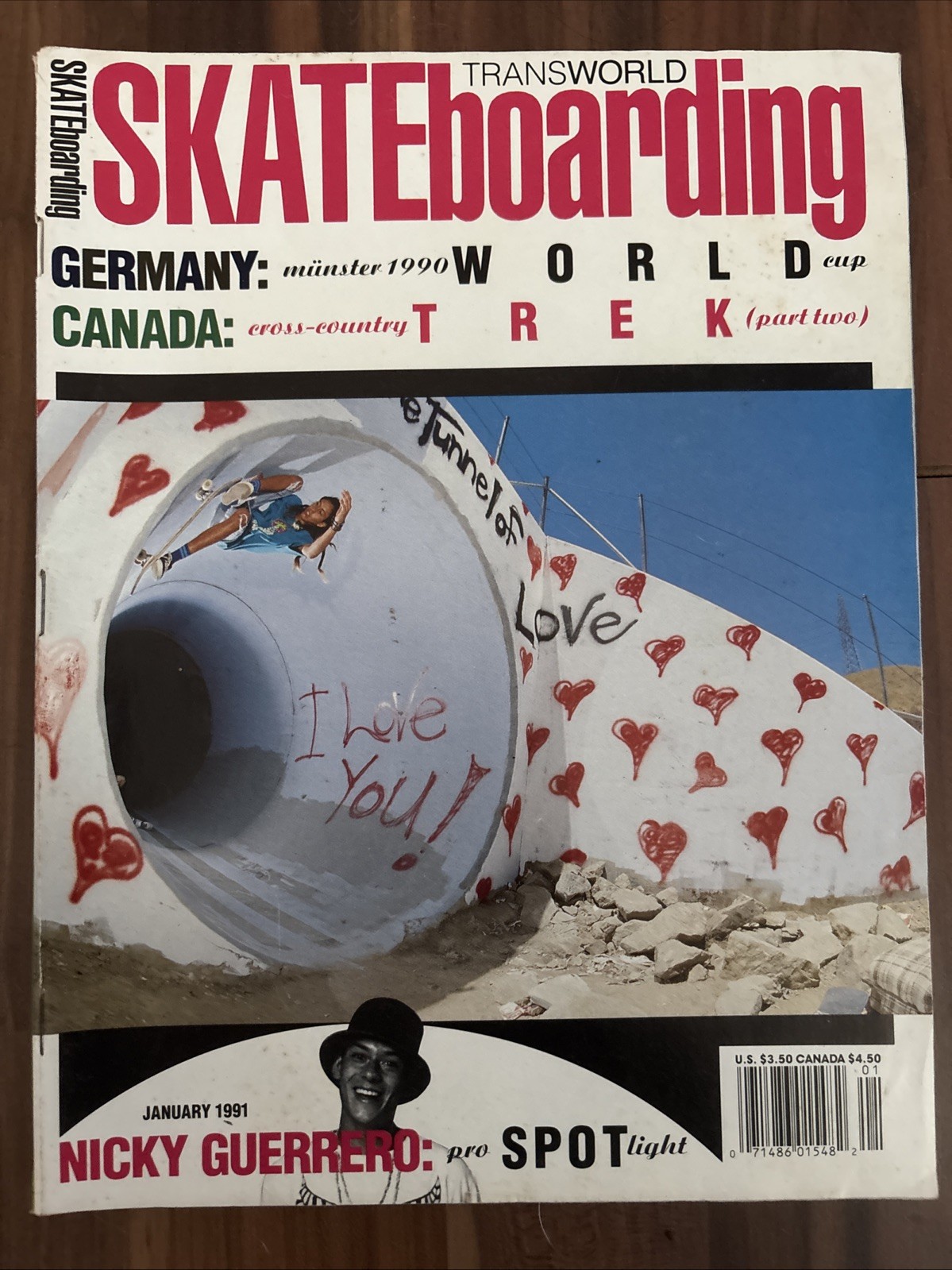 Transworld Skateboarding Magazine January 1991 Nicky Guerrero Vintage