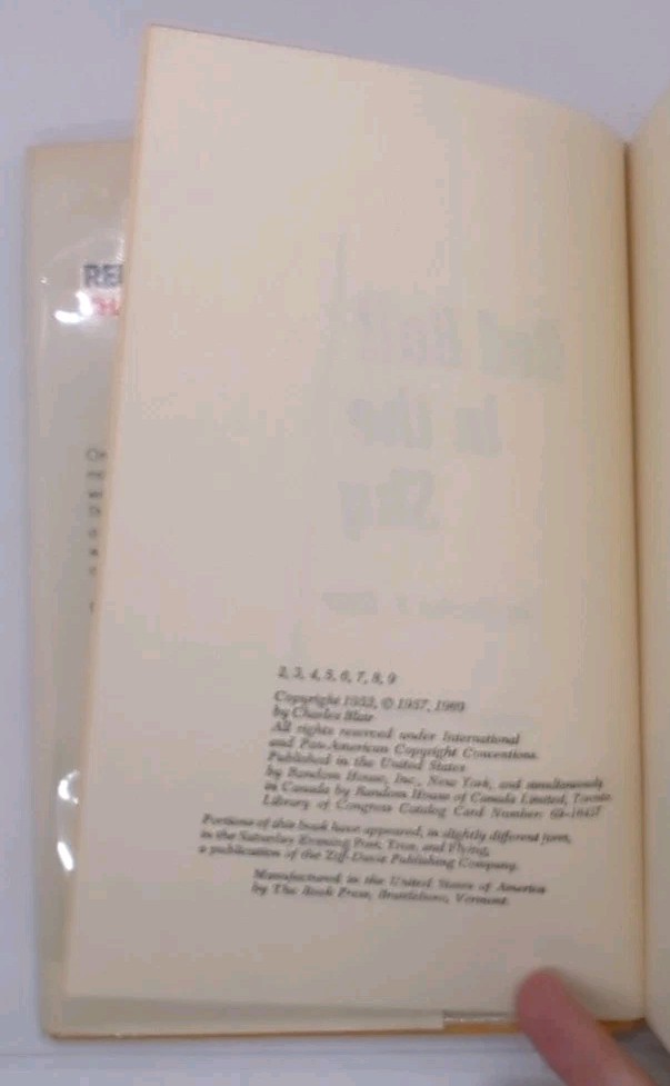 Signed! Red Ball in the Sky by Charles F. Blair (1969, Random House)