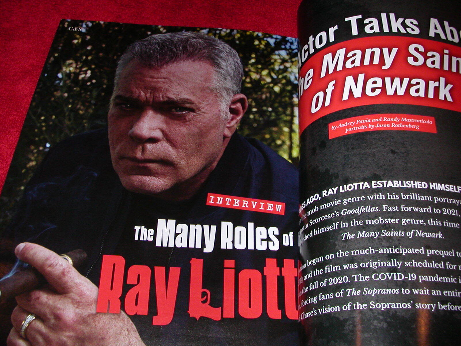 RAY LIOTTA Sept/Oct 2021 cover CIGAR & SPIRITS Magazine~Interview Article~Roles