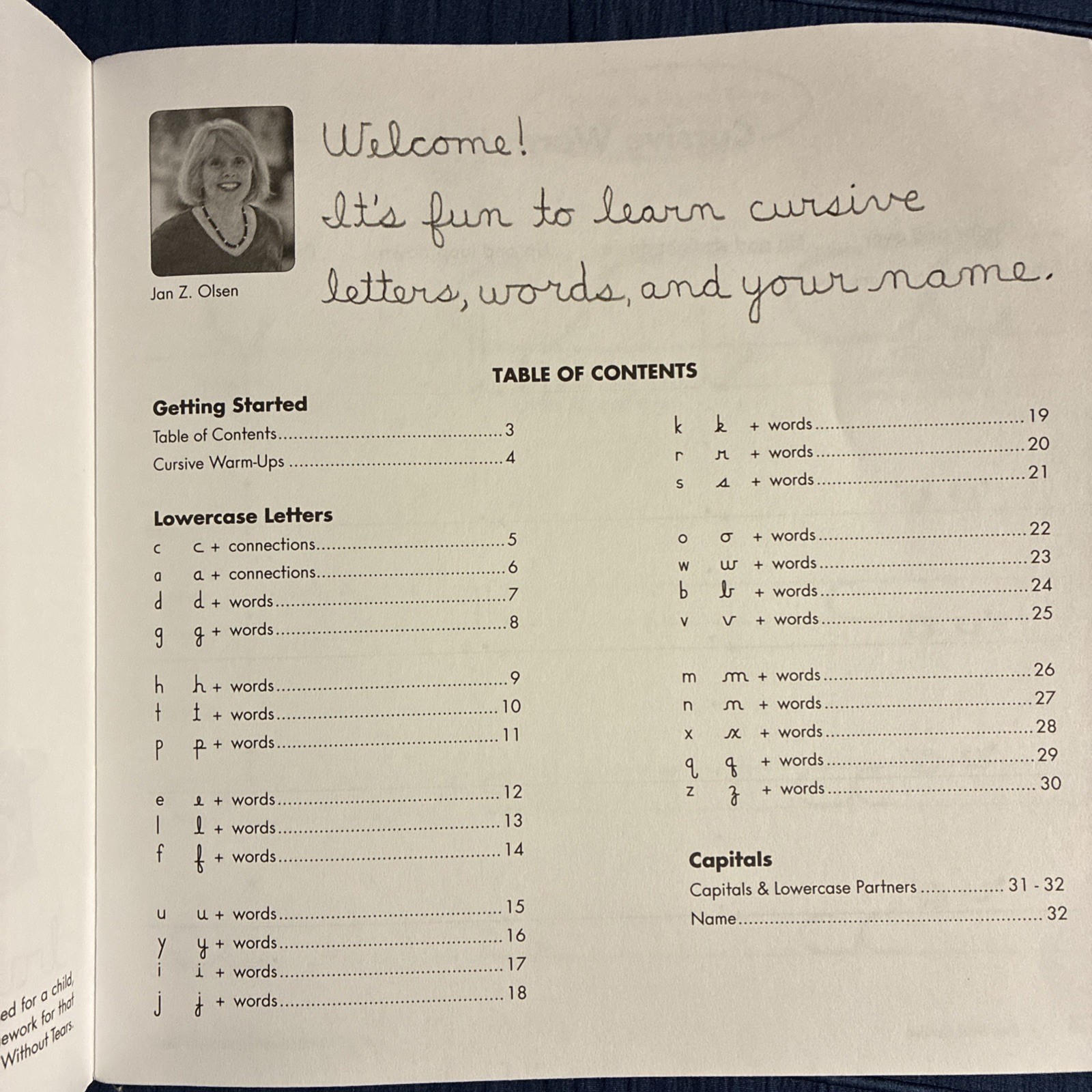 Kick Start Cursive by Jan Z. Olsen – Handwriting Without Tears Student Workbook
