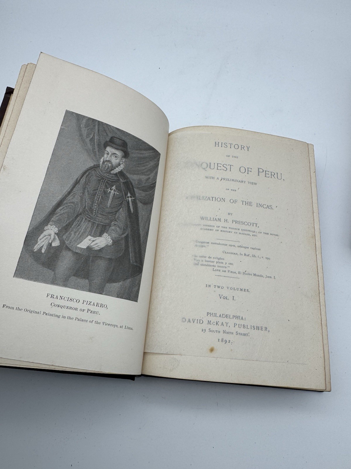 History of the Conquest of Peru by William Prescott 1892, 2 Volumes