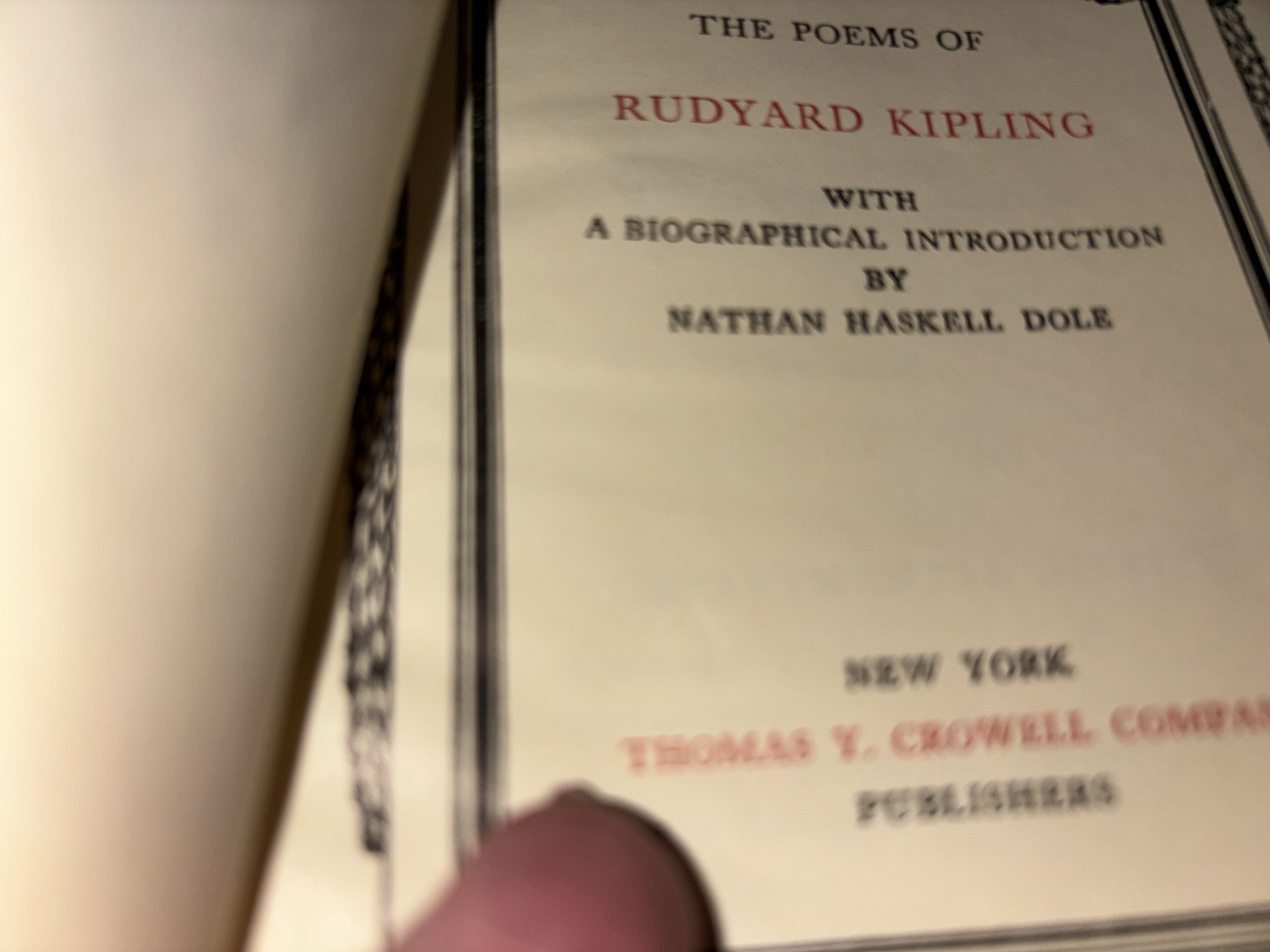 Antique Kipling Poems Leather Bound Book 306 Pages Crowell Publishing New York