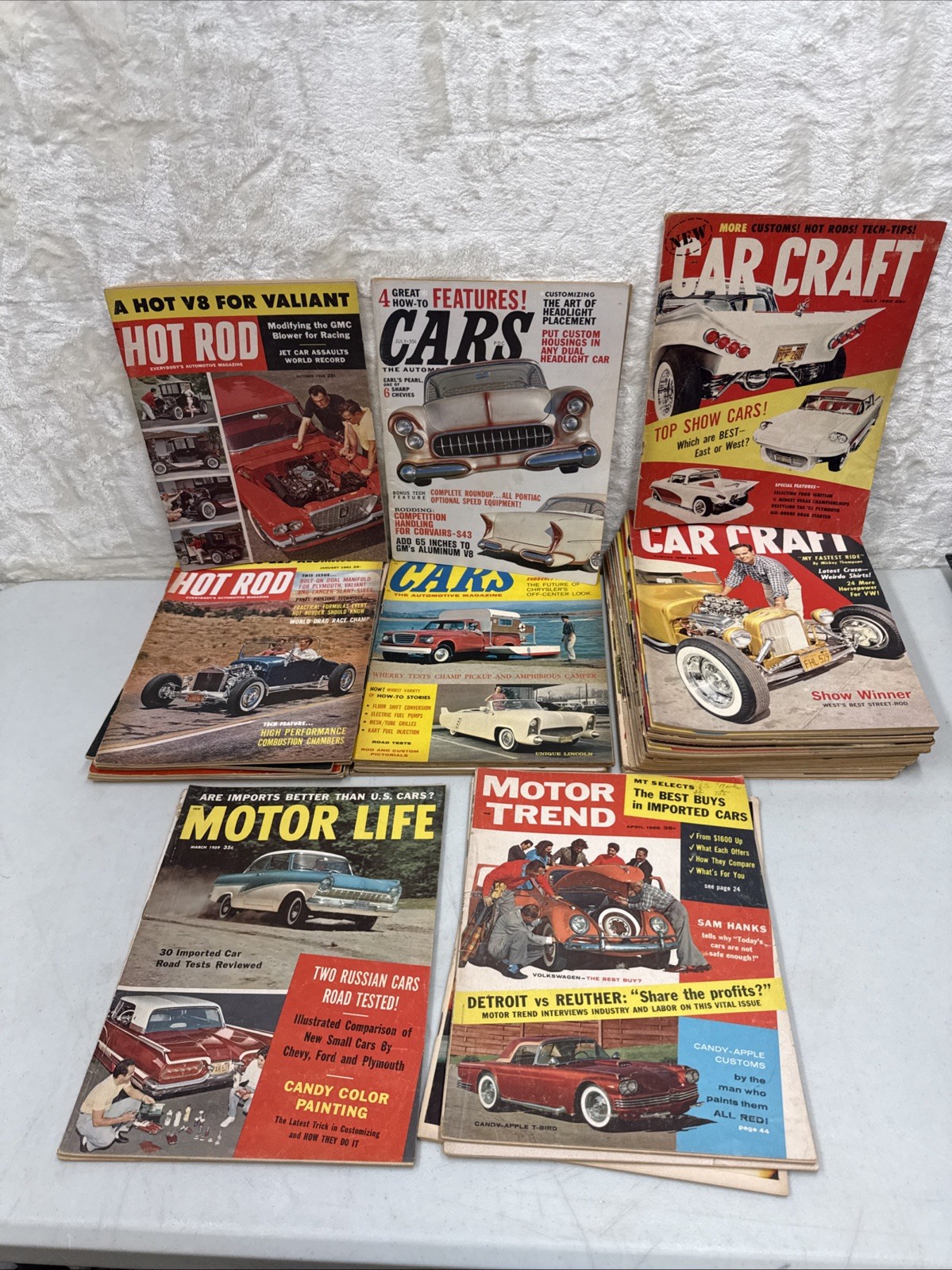 Lot Of 38 VTG Magazines-20 Car Craft 1959-63,5 Cars,3 MotorTrend 1958-64,10 Misc