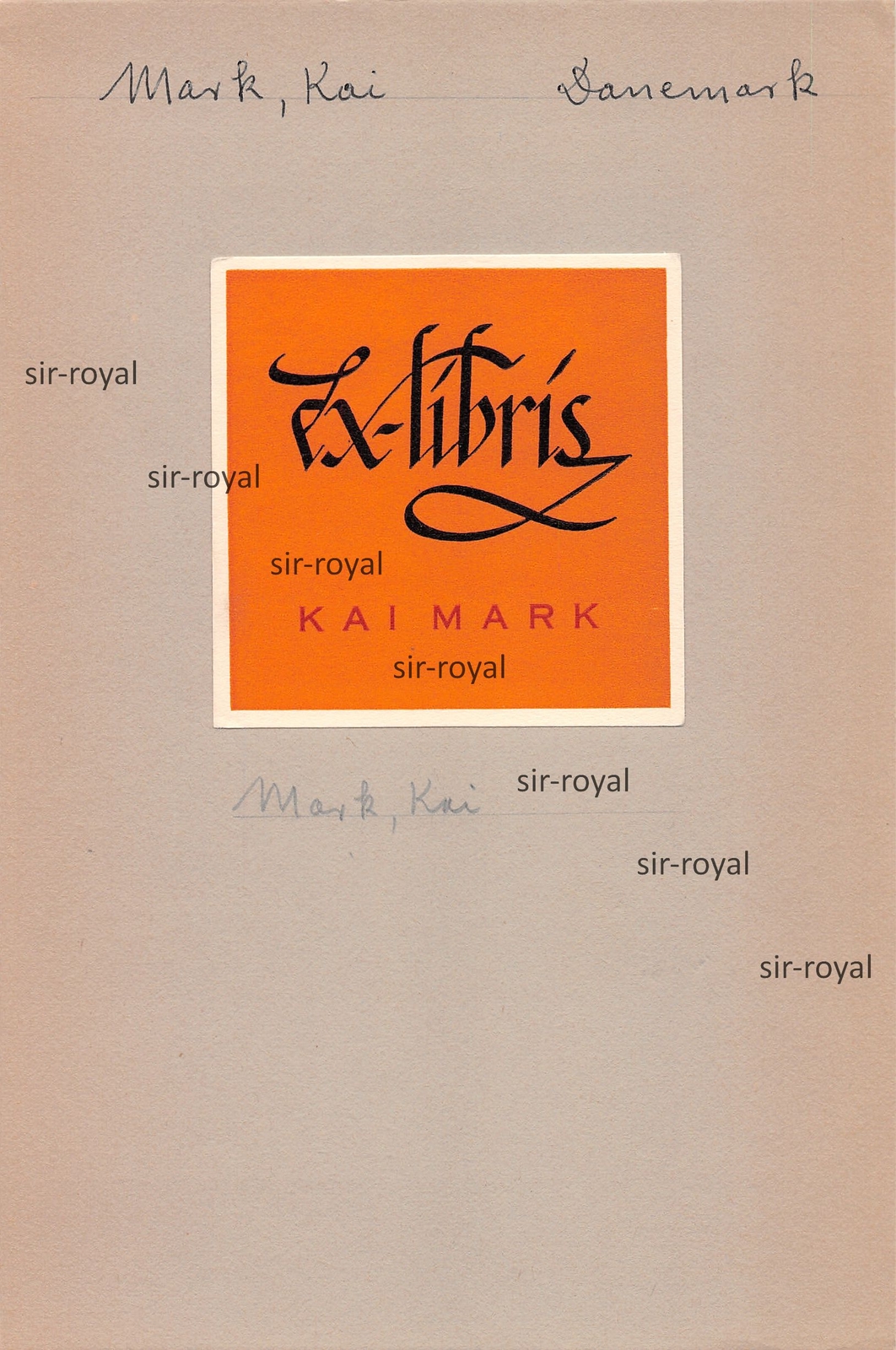 KAI MARK – Exlibris für Kai Mark – Dänemark ~7x7cm