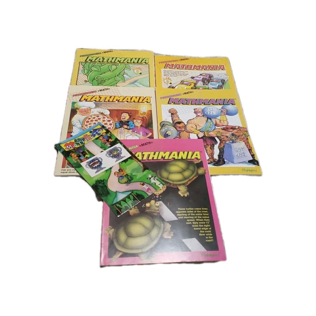 Vtg 1999 Mathmania Puzzlemania Highlights Activity Books Lot Of 5 Clean