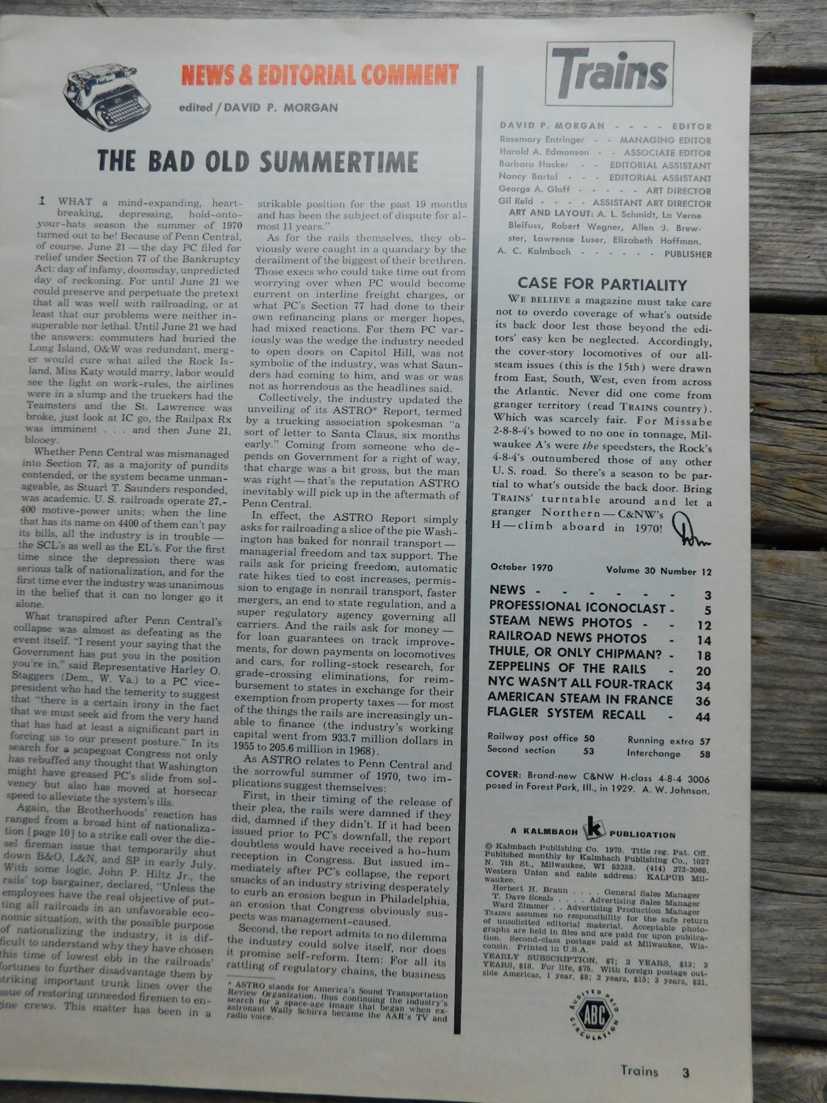 1970 ‘Trains Magazine’ Hiawatha, Thule, Zeppelins, NYC, Flagler 58 Pages EVC!