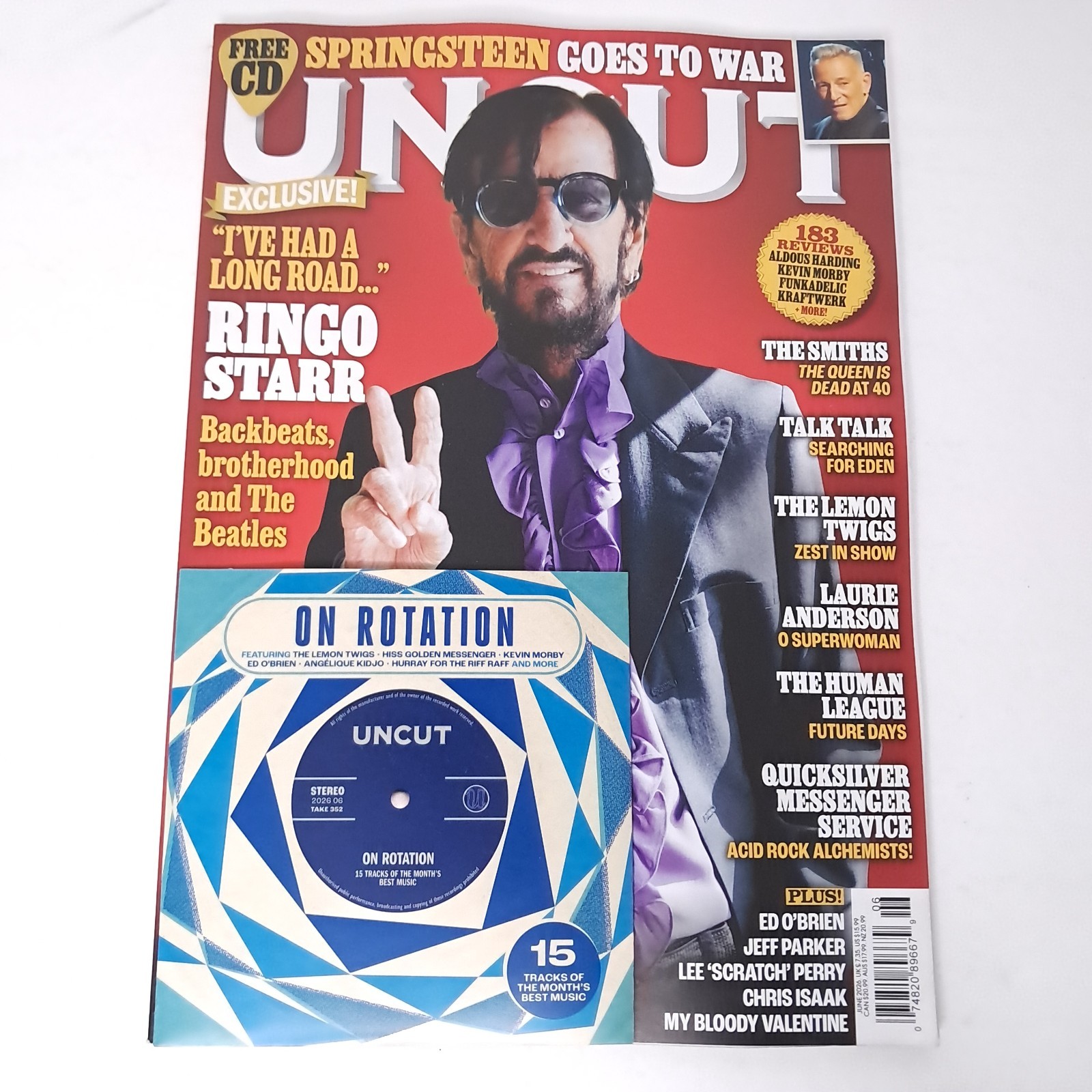UNCUT MAGAZINE JUNE 2026 RINGO STARR – BRUCE SPRINGSTEEN With CD “On Rotation”