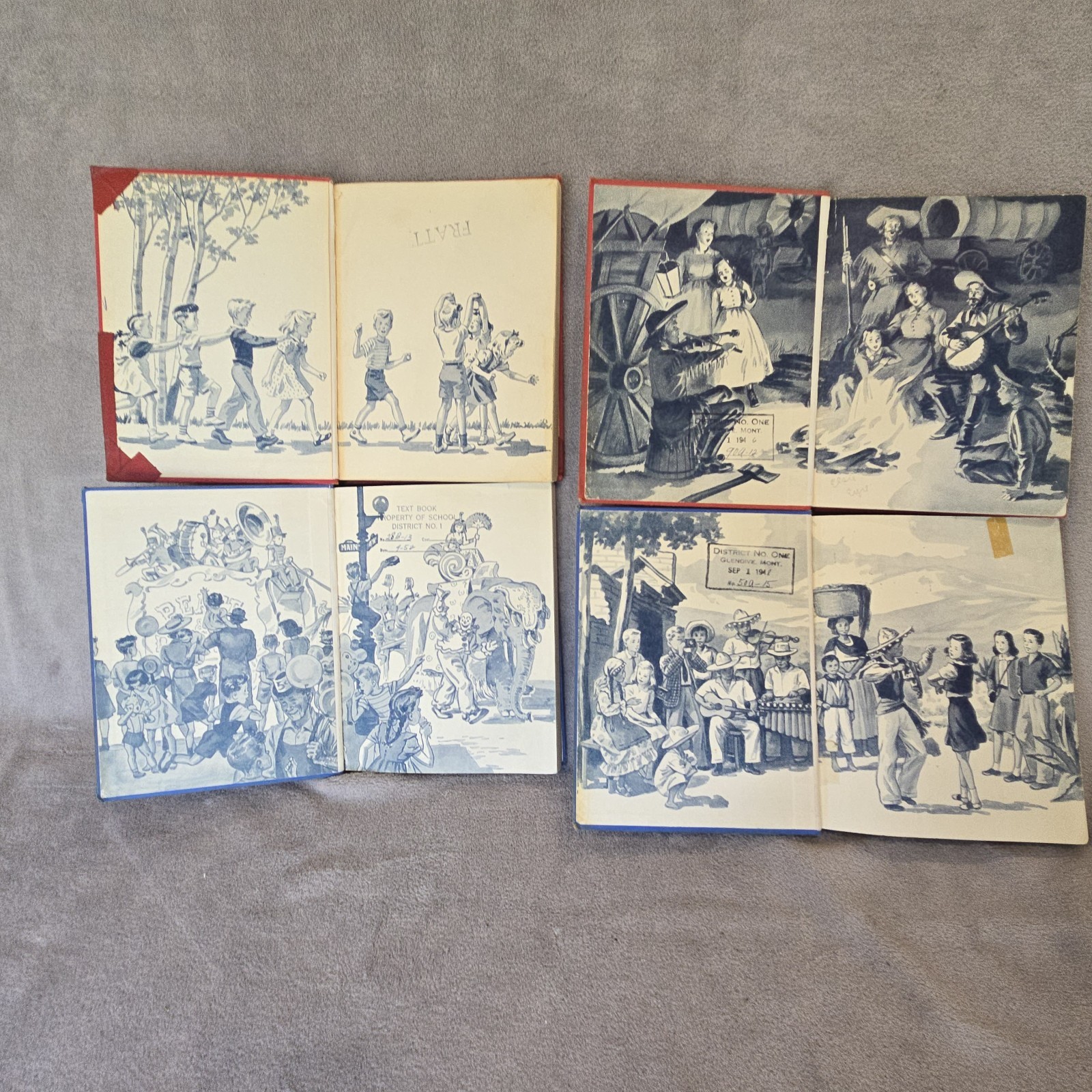 The American Singer Book 2, 3, 4, 5 Hardcover 1940s-50s Vintage School Americana