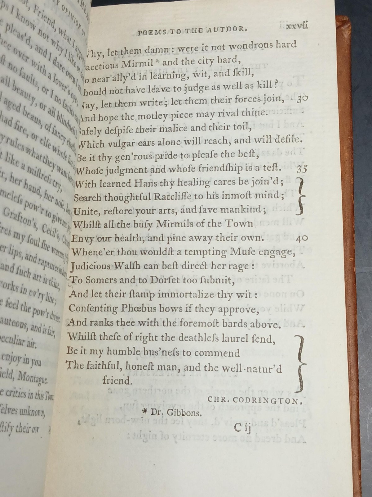 1779 Poetical Works Sir Samuel Garth Antique Leather Edinburgh 18th C English