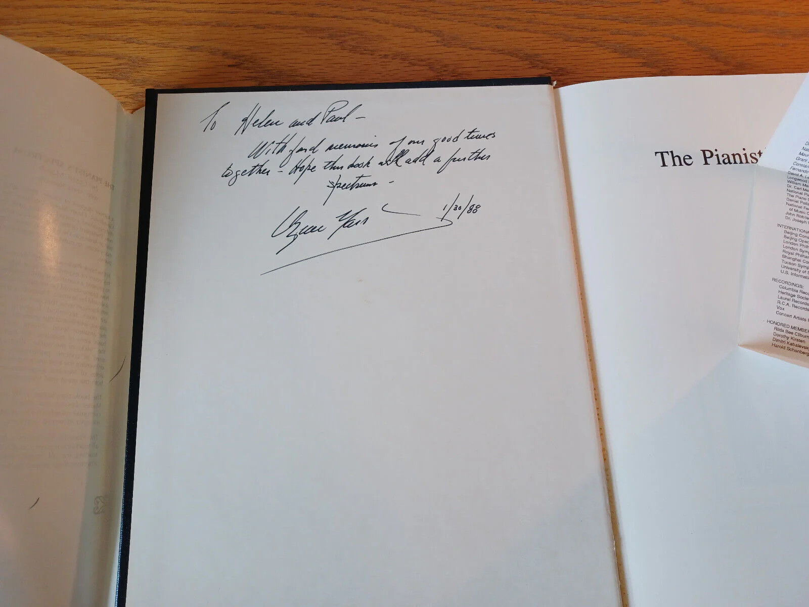 The Pianist’s Spectrum Ozan Marsh 1987 Hardcover Dust Jacket Signed Longwood Aca