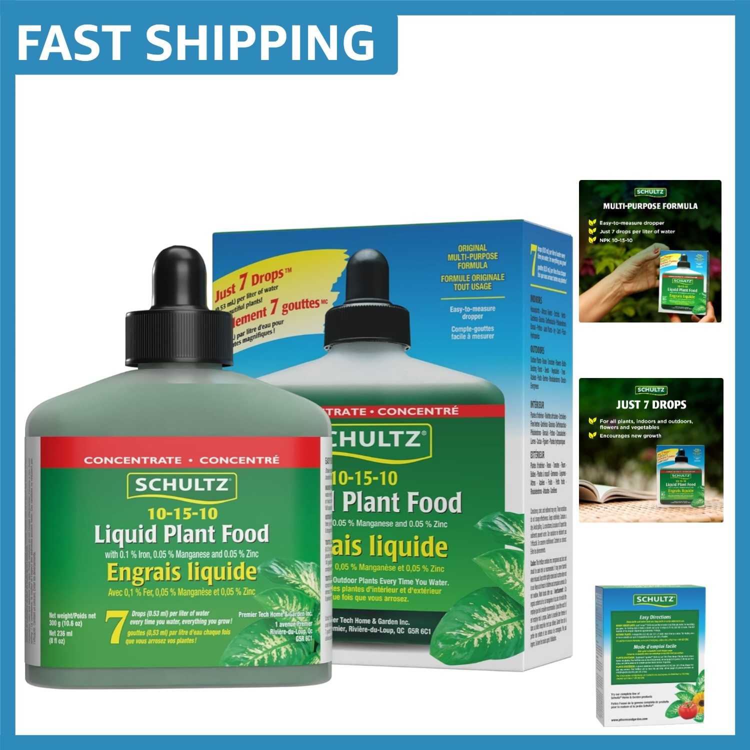 All-Purpose 10-15-10 Plant Food, 8 oz – Enhance Growth with 7 Drops Formula