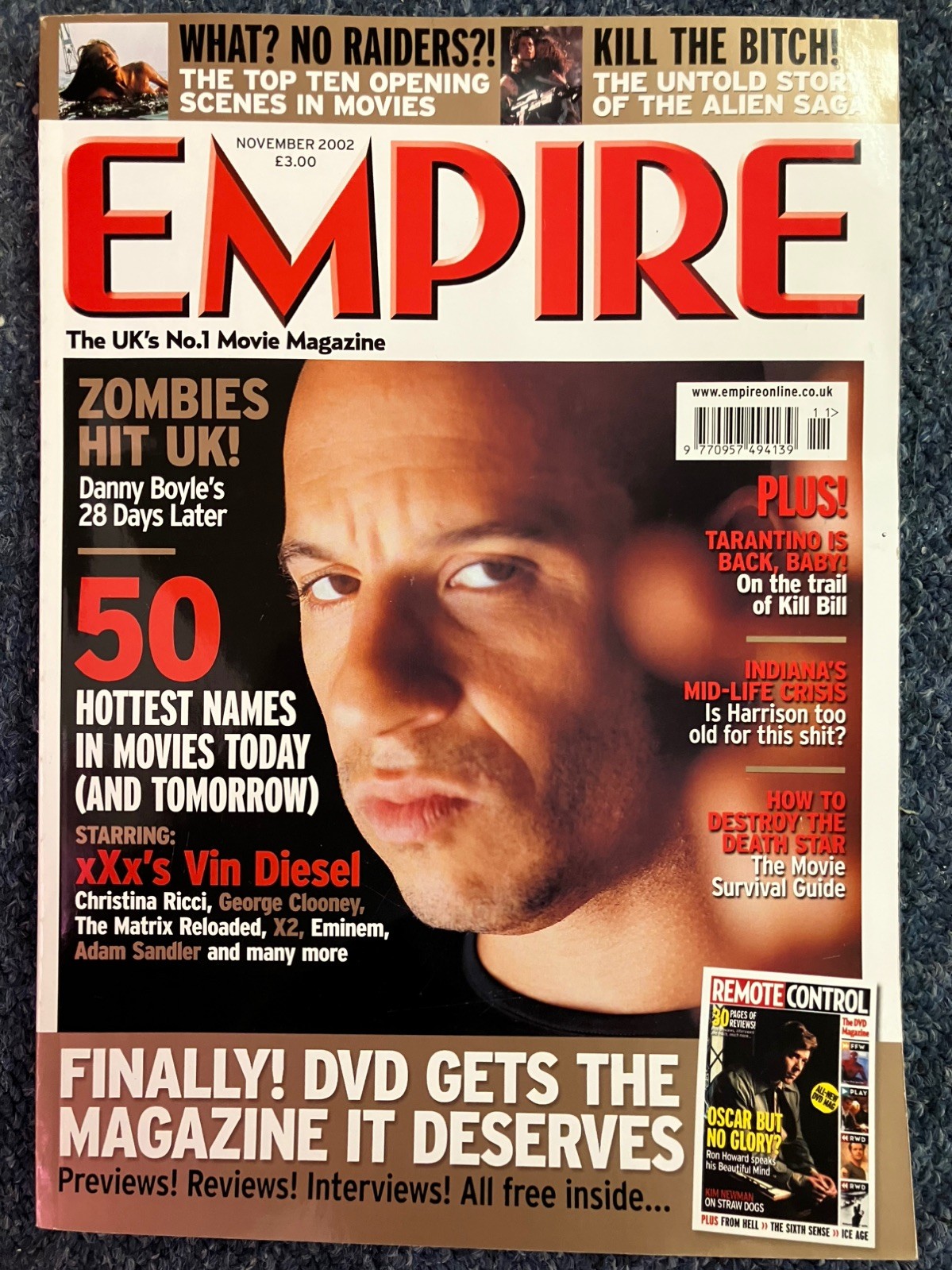 Empire 161 November 2002 28 Days Later Vin Diesel Tarantino Harrison Ford UNREAD