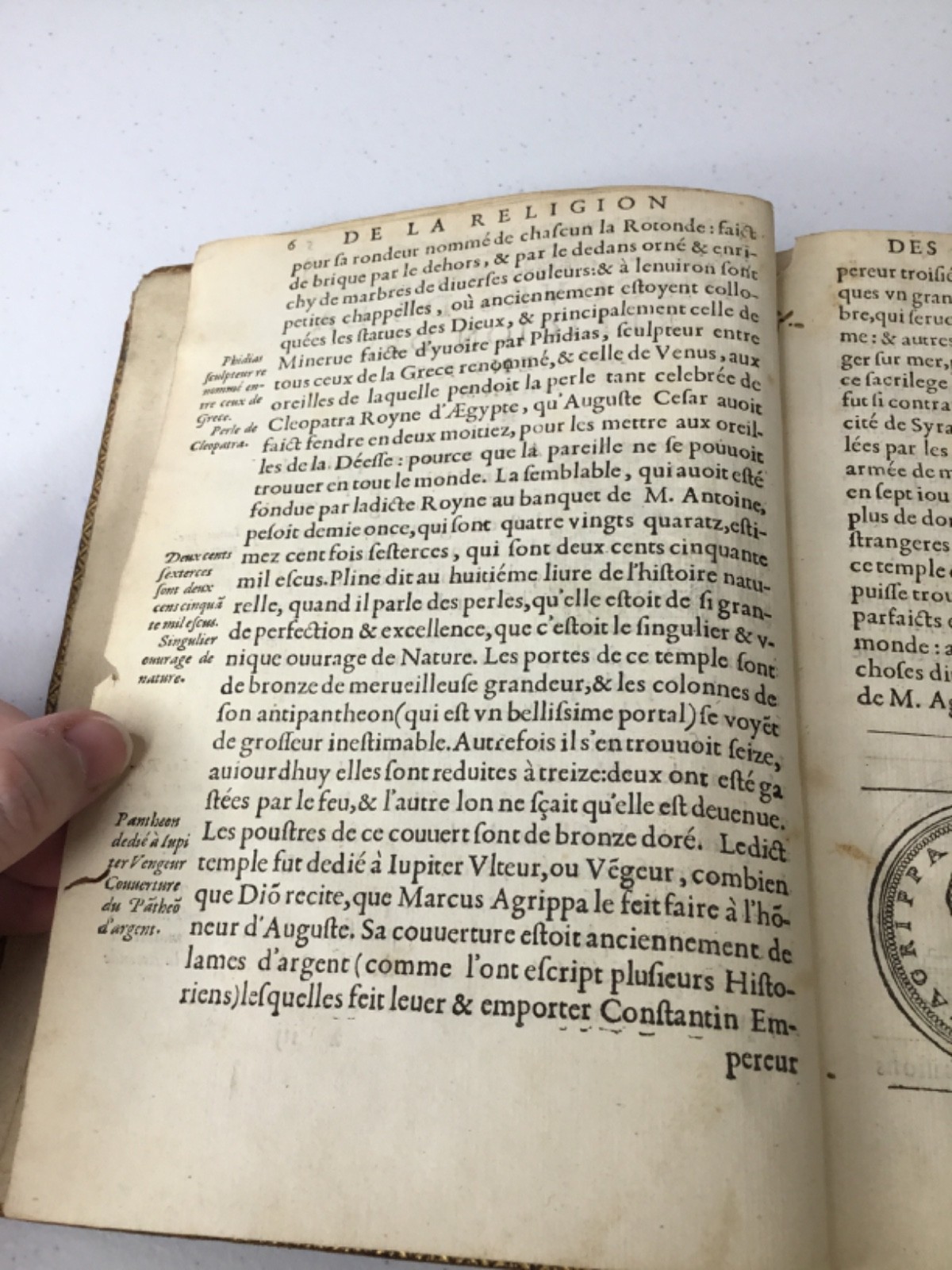 1567 Discours De La Religion Des Anciens Romains, RARE Illustrated Leather Latin