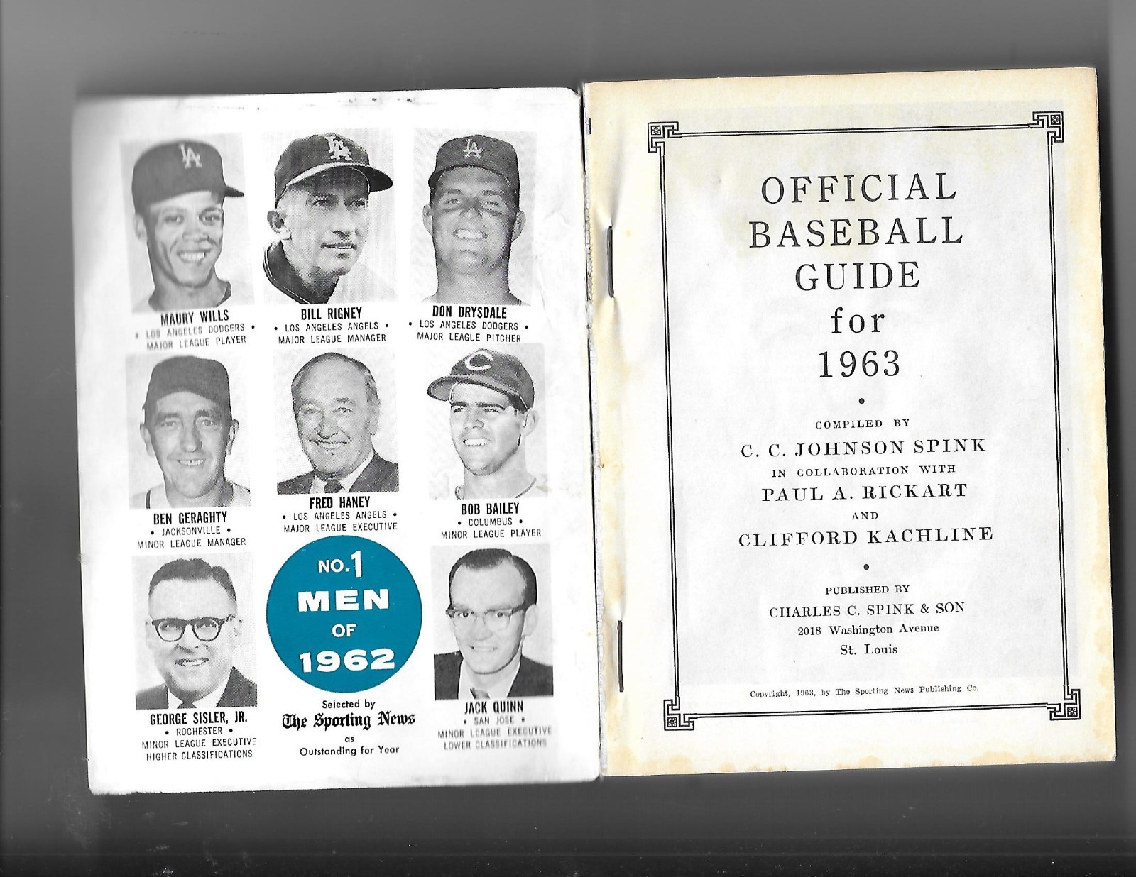 1963 SPORTING NEWS OFFICIal BASEBALL GUIDE.1st. Ed, 448 Pages, Ill., CLEAN Copy