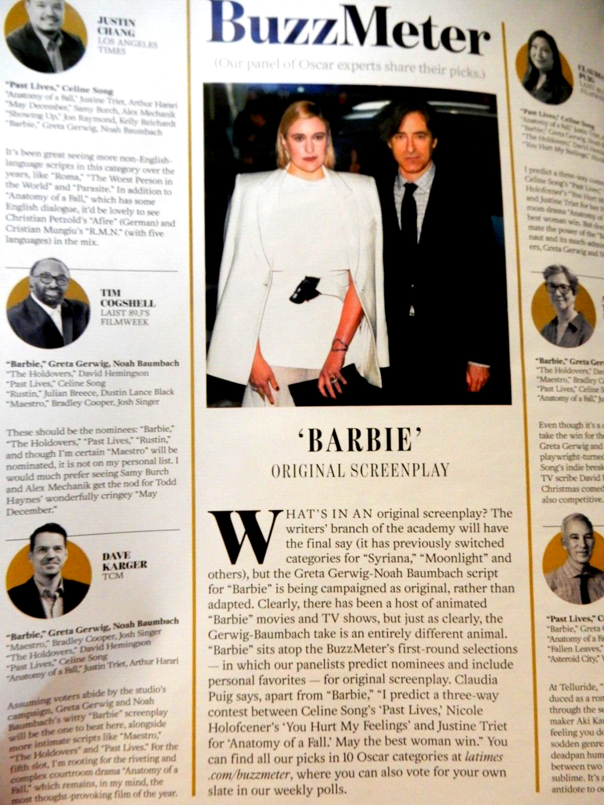 THE ENVELOPE MAGAZINE December 7, 2023 Los Angeles Times RIDLEY SCOTT Davine Joy