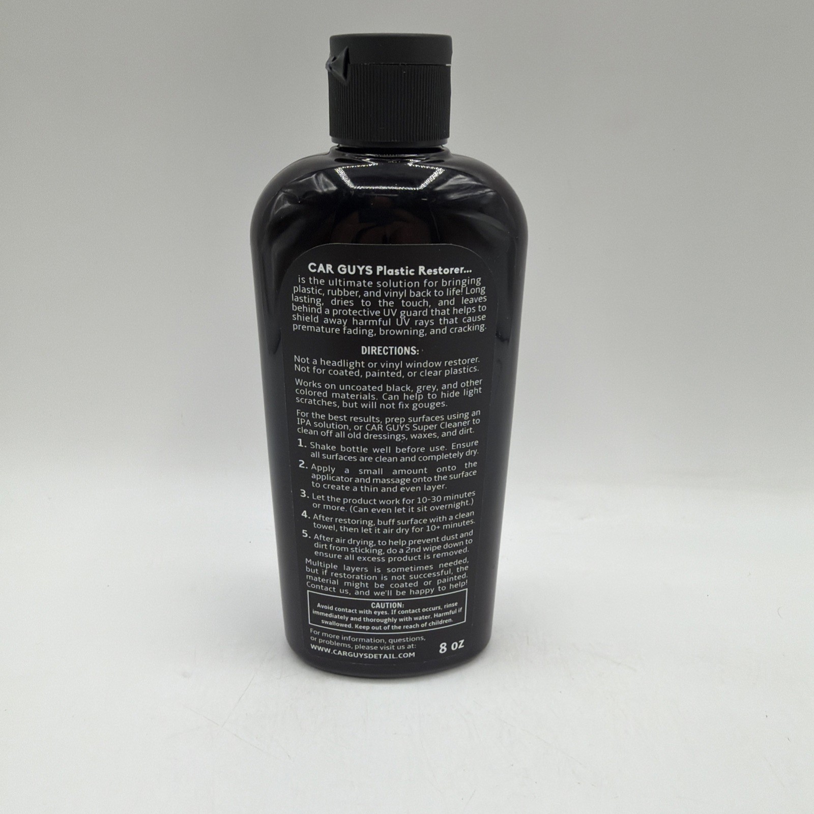 Car Guys Plastic Restorer Bring Plastic Rubber and Vinyl 8 Oz