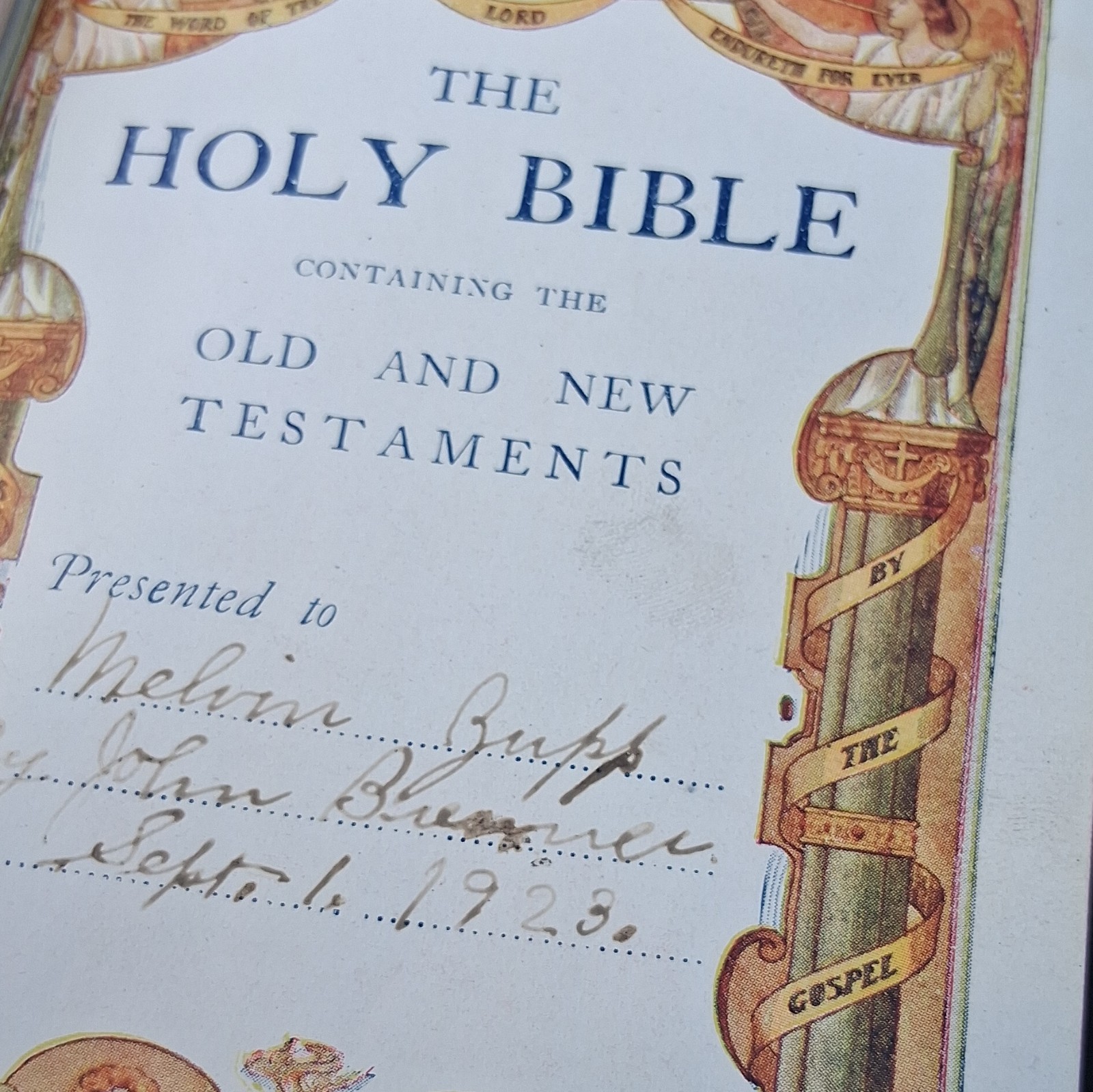 1923 Thomas Nelson Holy Bible KJV Illustrated Leather Personalized w/ Box