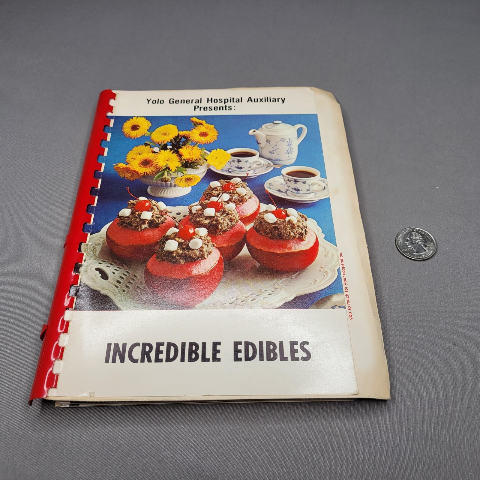 Vintage Yolo General Hospital Auxiliary Incredible Edibles Cookbook Woodland CA