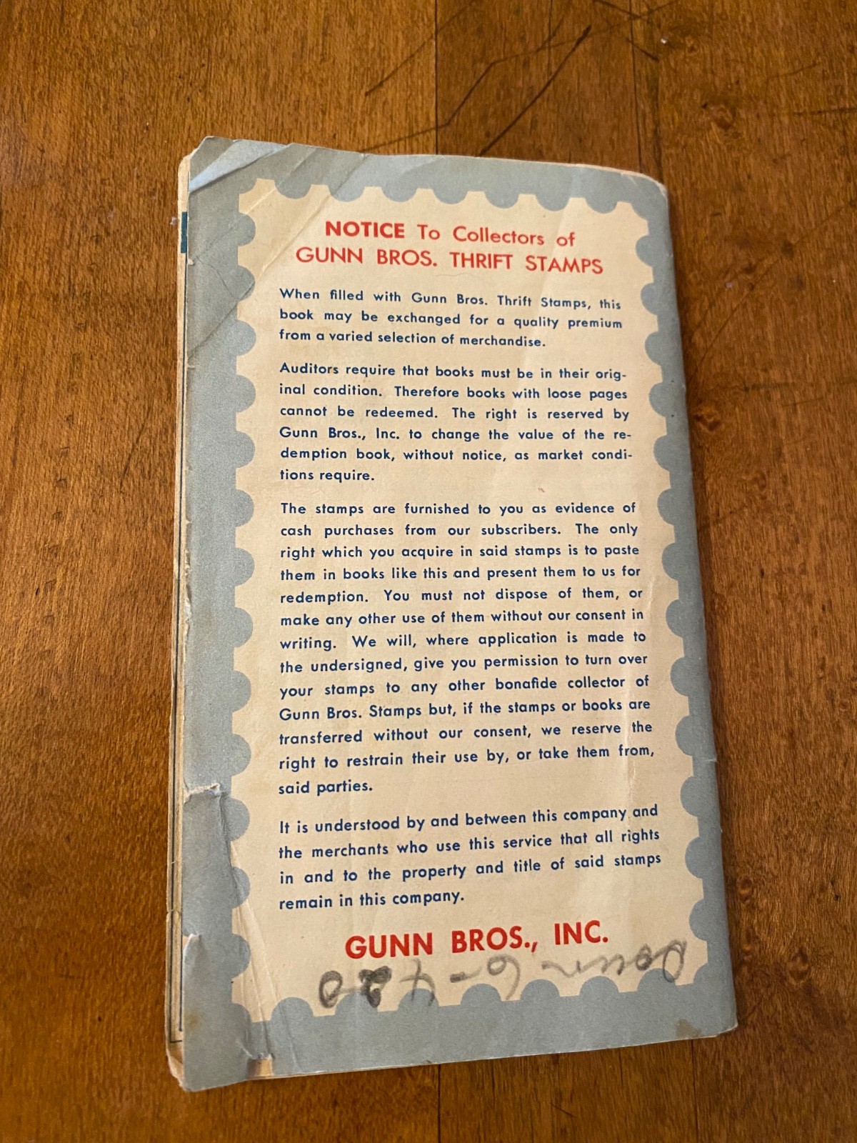 Vintage Gunn Bros Stamp Book Partially Filled
